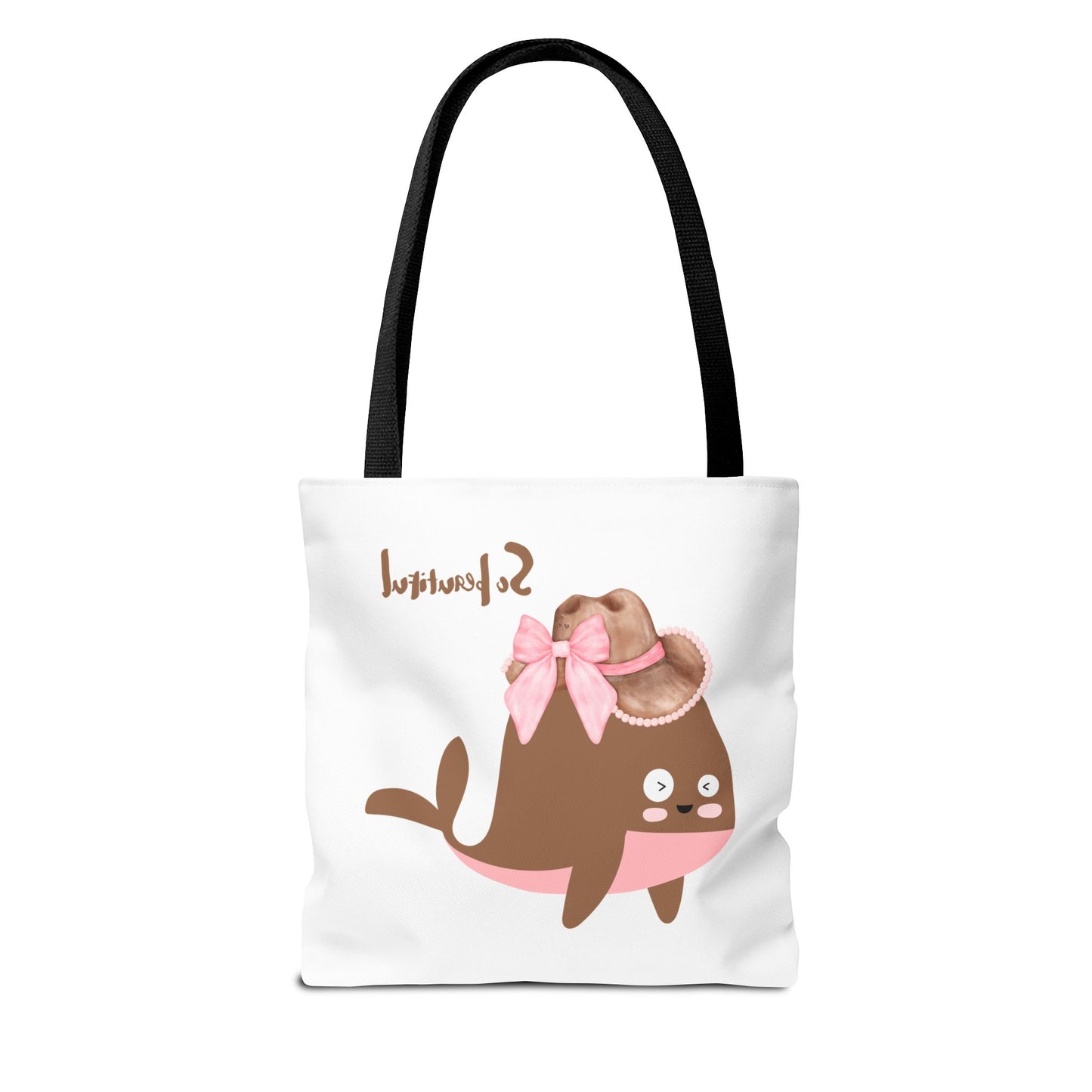 Whale wearing a cowboy hat with a pink bow Tote Bag
