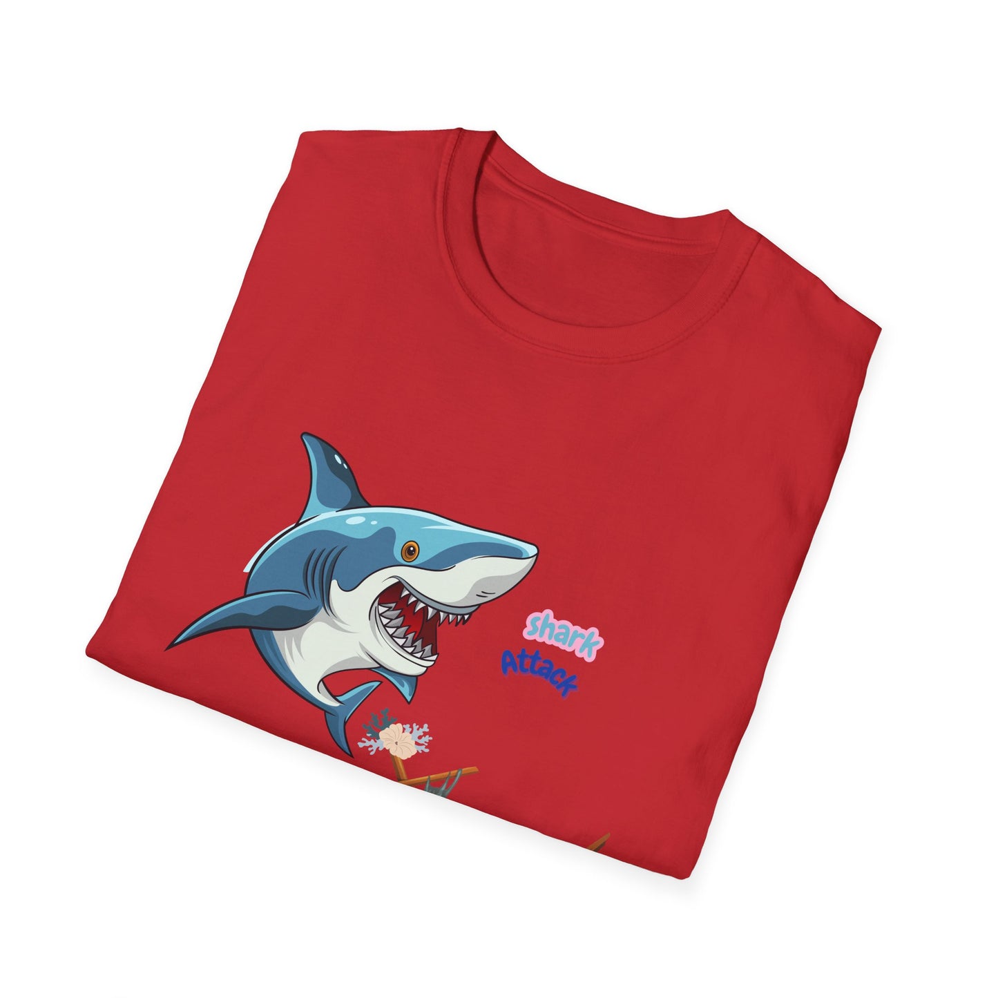 Shark Attack Graphic T-Shirt, Fun Summer Tee, Beach Vacation Top, Gift for Ocean Lovers, Marine Life Apparel