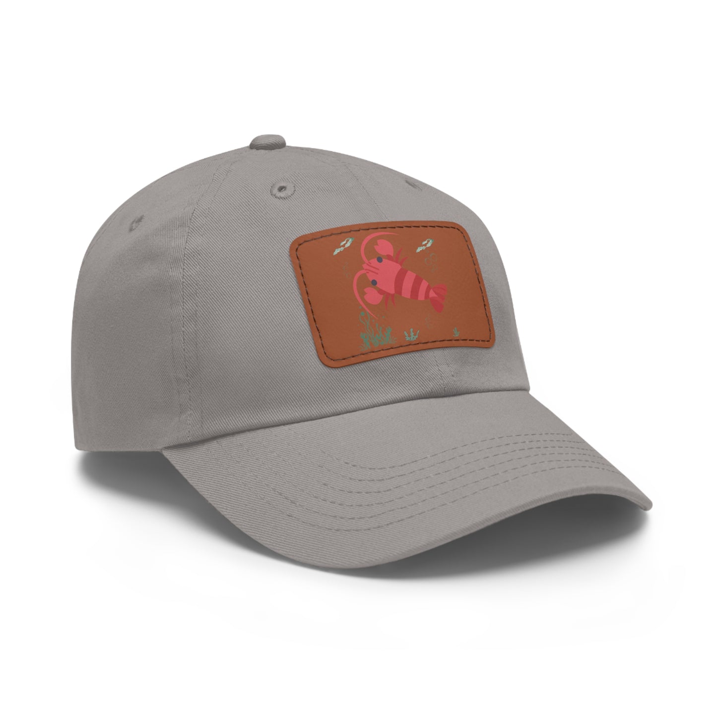 Red crayfish in an aquatic environment Dad Hat with Leather Patch (Rectangle)