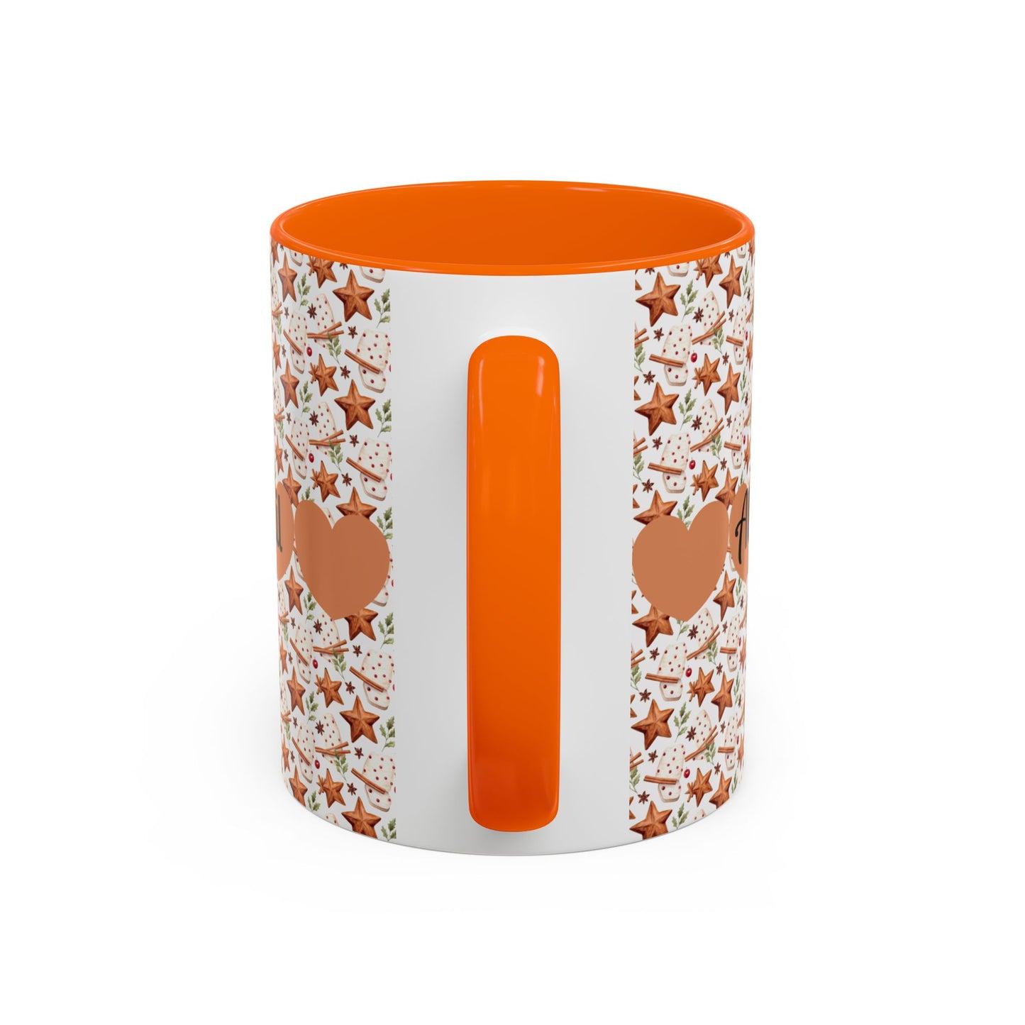 Personalized Accent Coffee Mug - Custom Gift, Floral Design, Heart Motif, Perfect for Birthdays, Anniversaries, Holidays