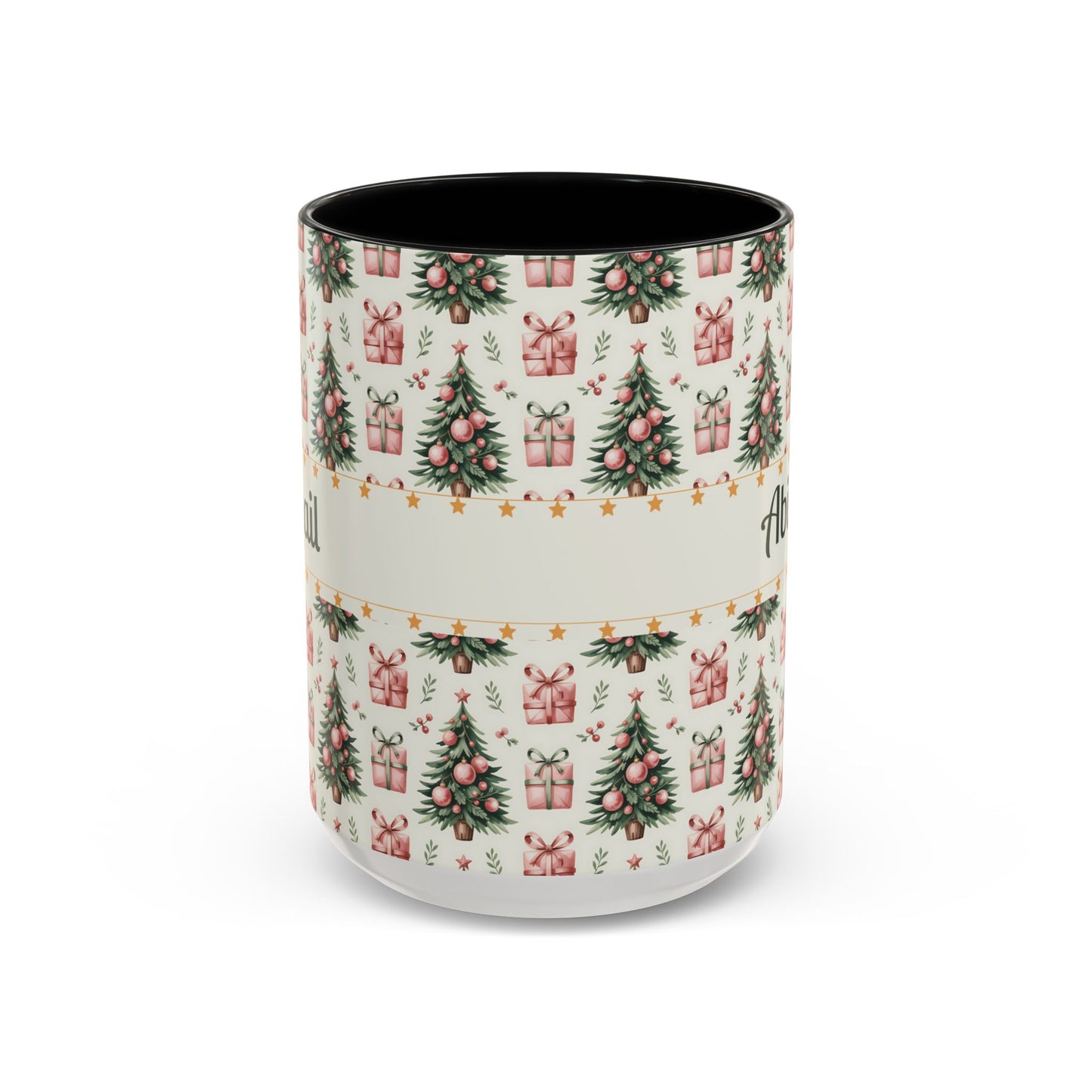 Personalized Christmas Accent Coffee Mug - Holiday Gift, Custom Name Mug, Festive Drinkware, Winter Celebrations, Home Decor