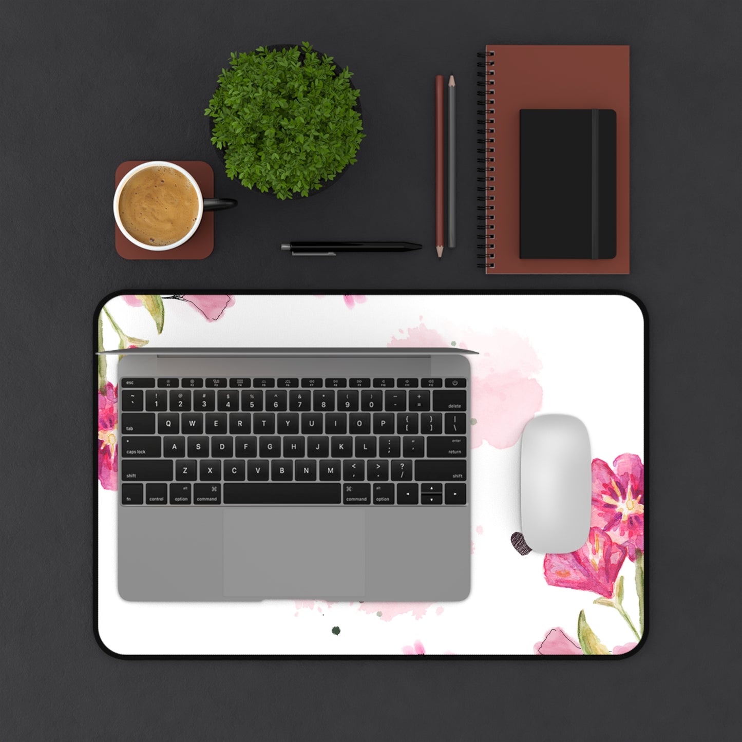 Personalized Floral Desk Mat - Custom Name Mouse Pad, Office Decor, Gift for Her, Stylish Workspace, Desk Accessories