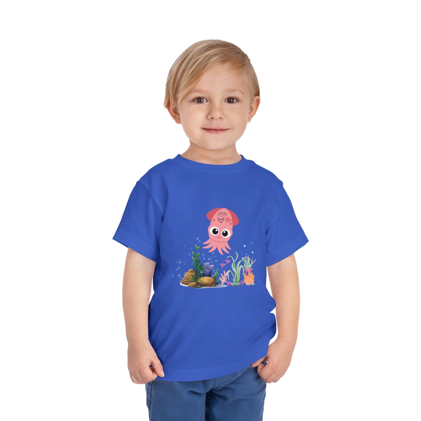 Adorable Pink Octopus Toddler Tee, Kids Beach Shirt, Summer Outfit, Birthday Gift, Animal Lover Top