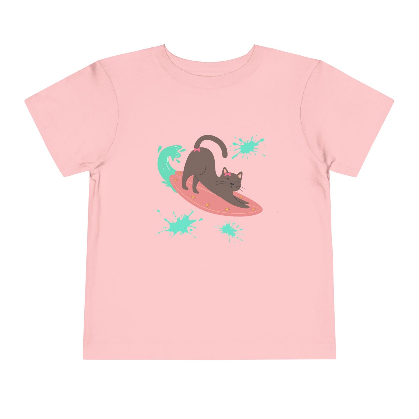 Surfing Cat Toddler Tee, Cute Kids T-Shirt, Summer Wear, Pet Lover Gift, Beach Adventure Shirt