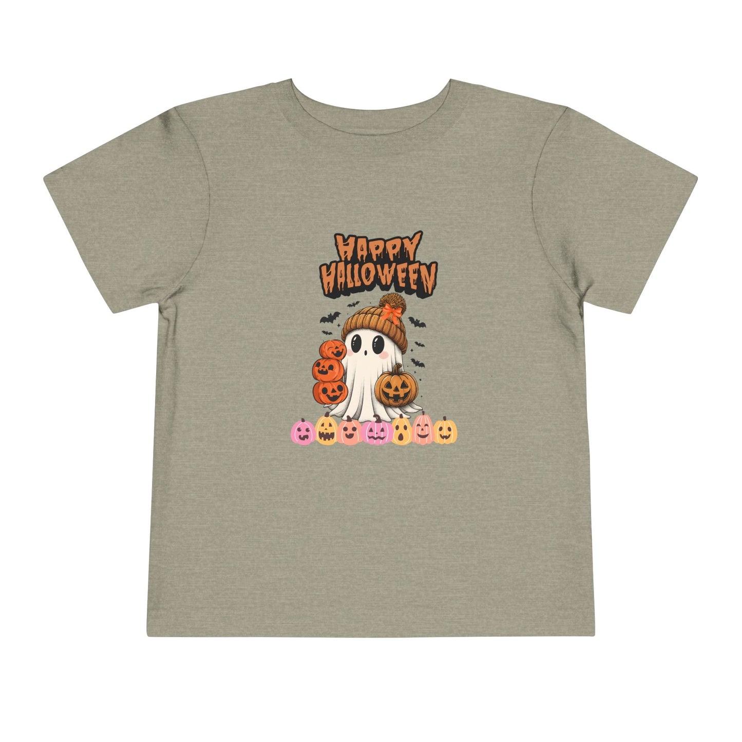 Happy Halloween Toddler Tee, Cute Halloween Shirt, Kids Party Outfit, Trick or Treat Apparel, Fun Ghost Design Toddler T-Shirt