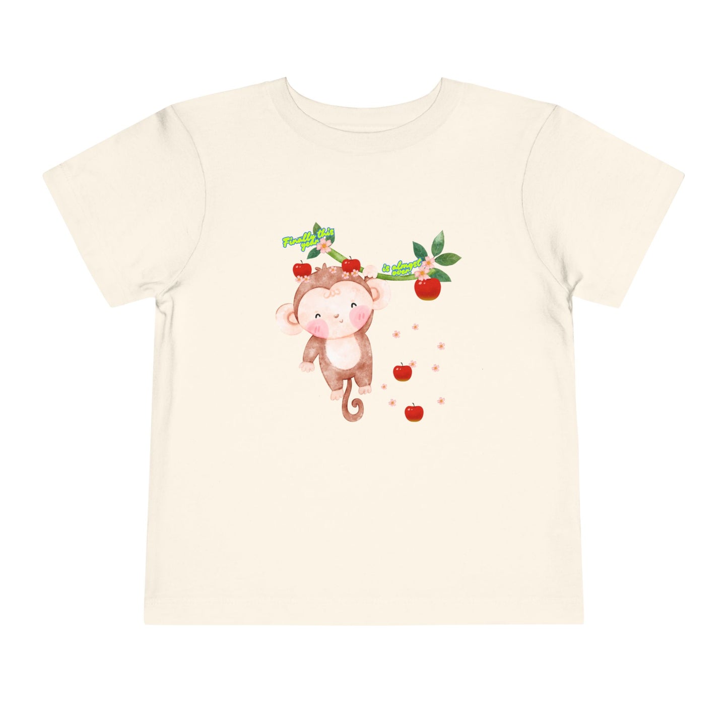 Cute Monkey Strawberry Toddler Tee, Adorable Kids Shirt, Baby Gift, Summer Outfit, Birthday Gift, Playtime Apparel