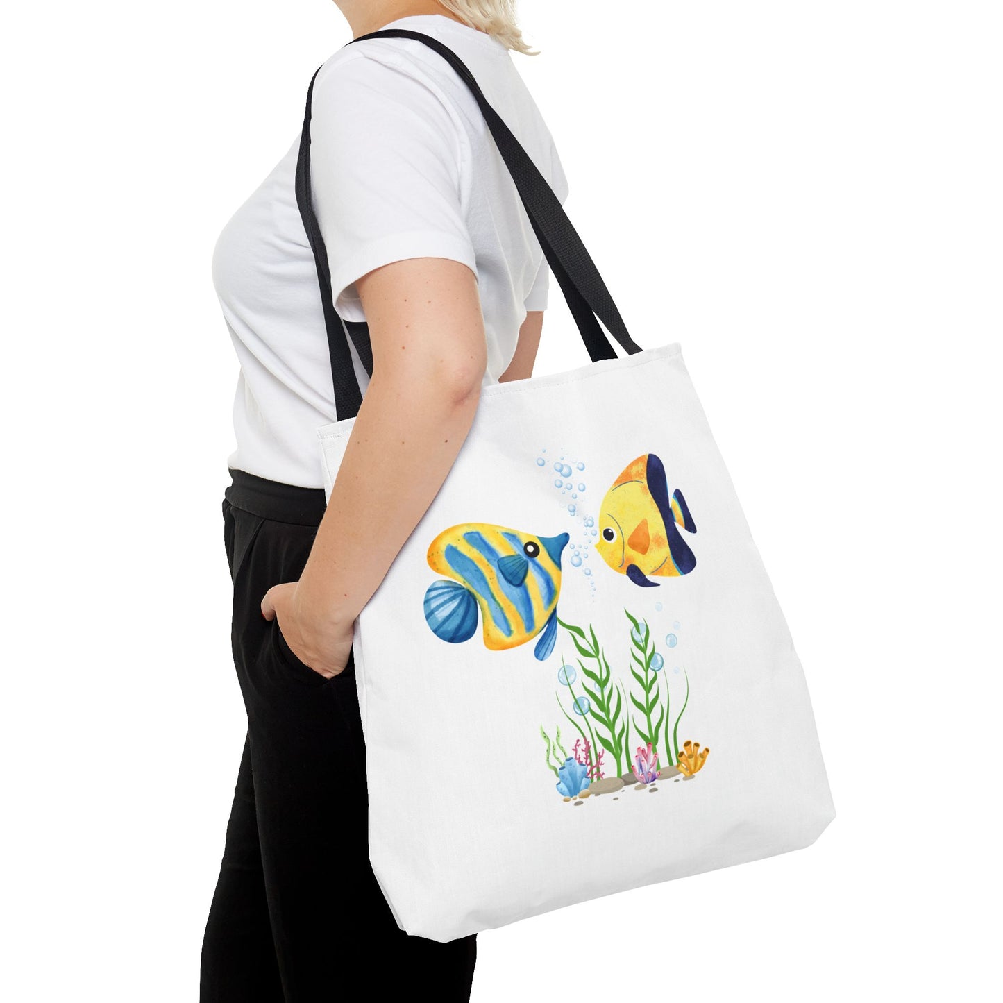 Two fish greet in underwater Tote Bag