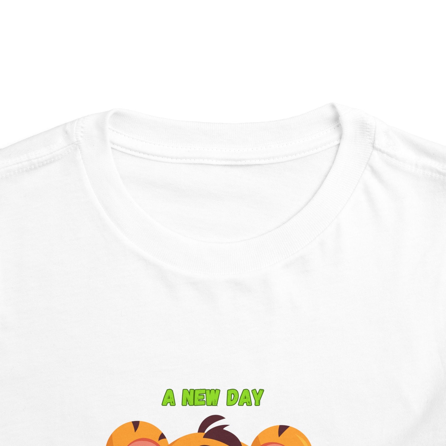 Adorable Toddler Tiger Tee, Cute Animal Tee for Kids, Birthday Gift, Playtime Shirt, Baby Shower Gift, A New Day A New Cheer