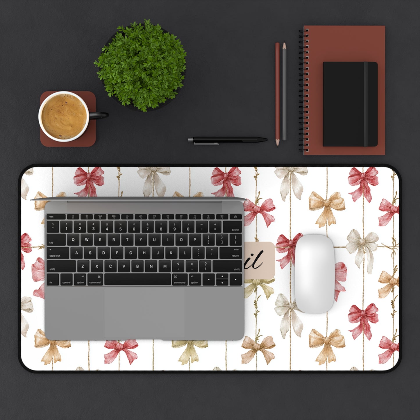 Personalized Floral Desk Mat | Custom Office Decor, Gift for Coworkers, Home Office Essentials, Student Workspace, Mother's Day Gift