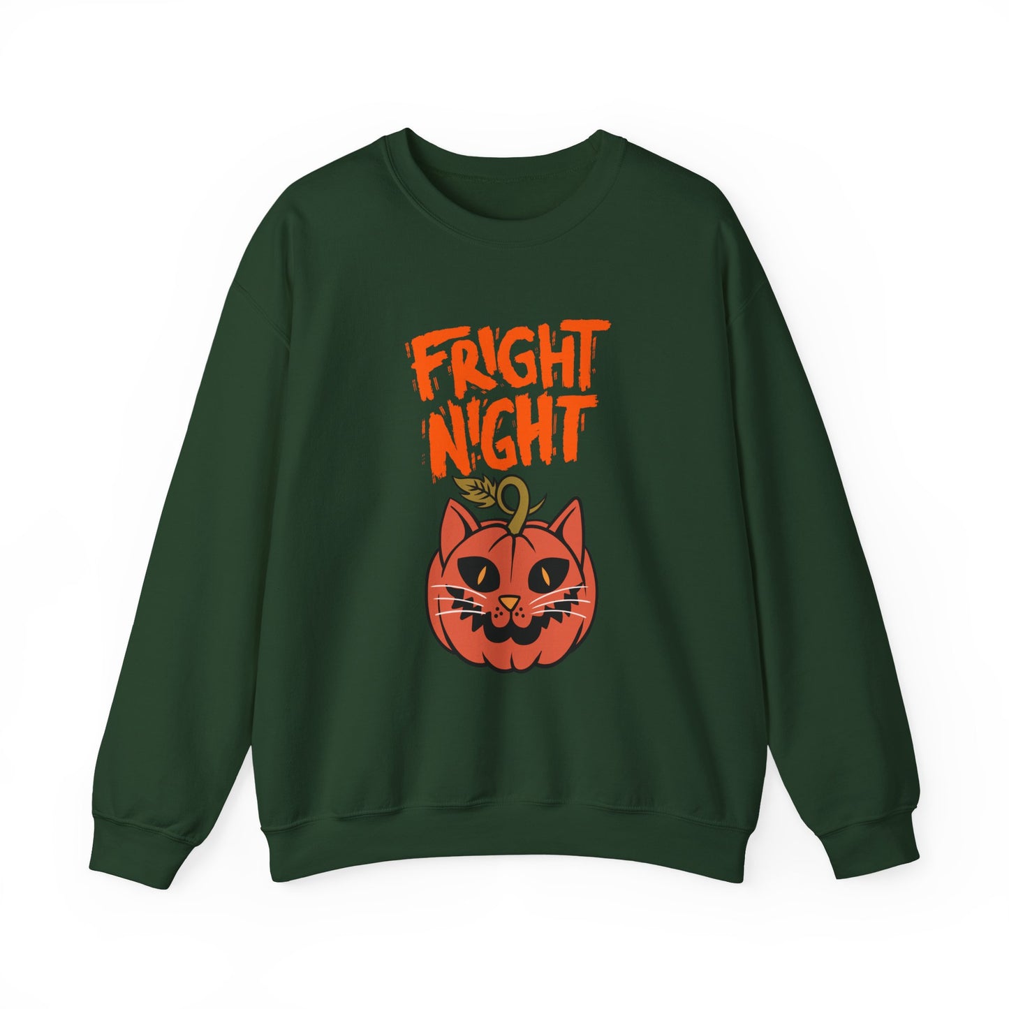 Halloween Cat Sweatshirt, Cozy Fall Apparel, Unisex Crewneck, Fright Night Design, Halloween Gift, Autumn Fashion