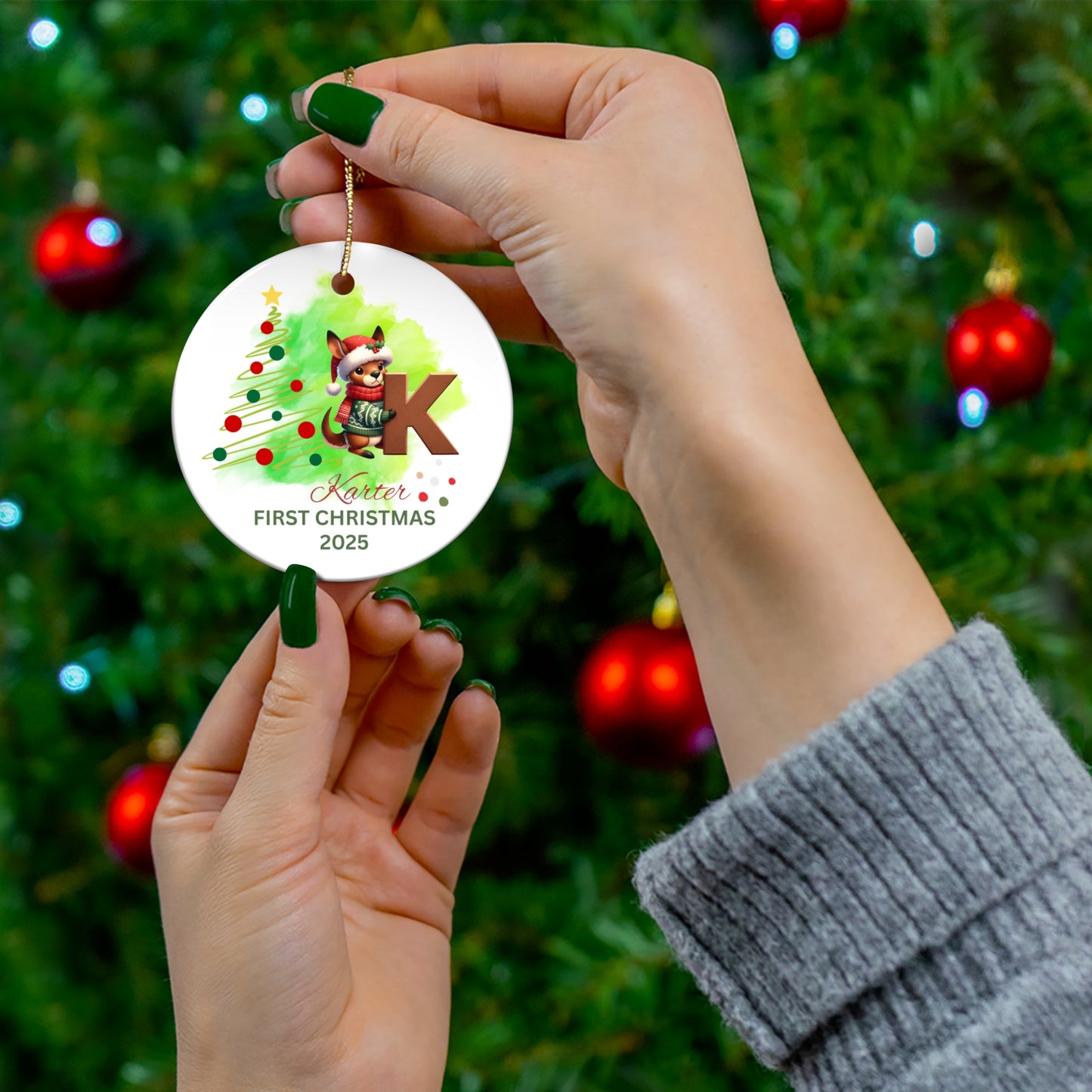 Personalized Christmas Ornament, Holiday Decor, Keepsake, Gift for Kids, Family Tradition, First Christmas 2025