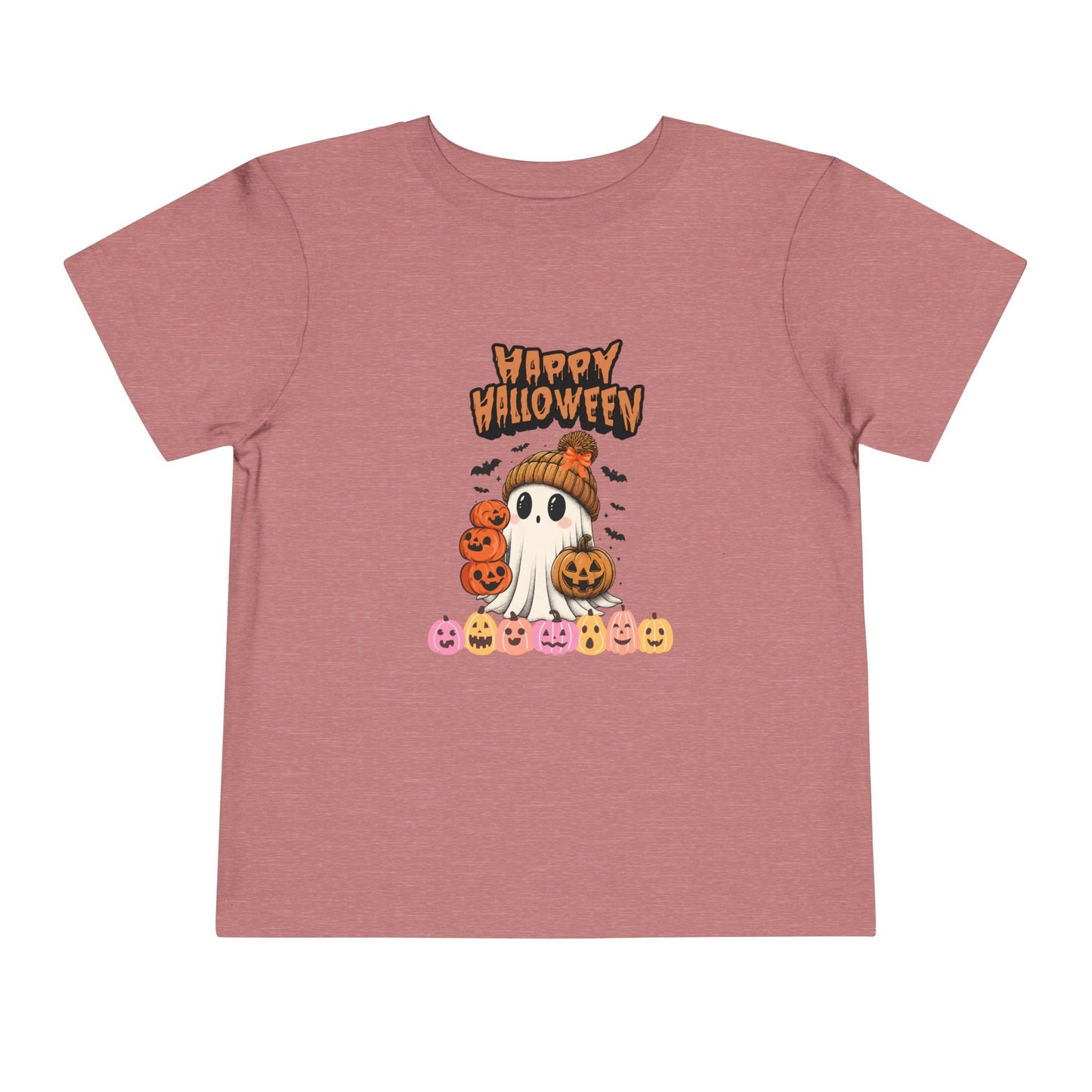 Happy Halloween Toddler Tee, Cute Halloween Shirt, Kids Party Outfit, Trick or Treat Apparel, Fun Ghost Design Toddler T-Shirt