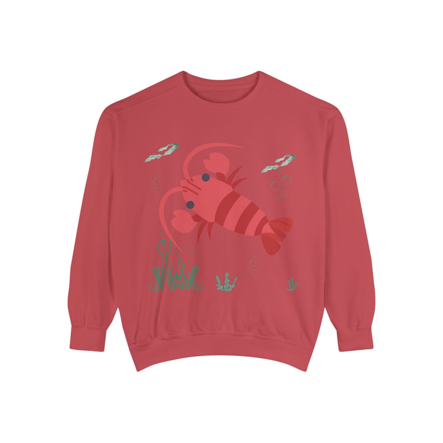 Red crayfish in an aquatic environment Unisex Garment-Dyed Sweatshirt