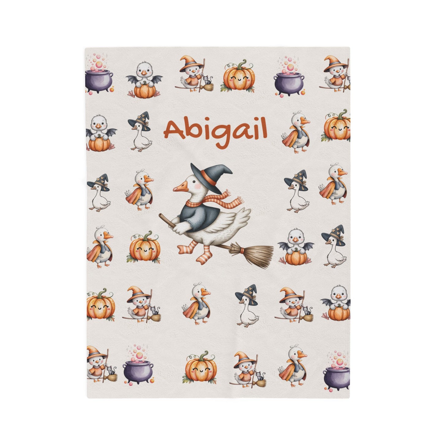 Personalized Halloween Velveteen Plush Blanket, Cozy Throw for Kids, Fall Decor, Family Gift, Spooky Sleepovers, Custom Name Blanket