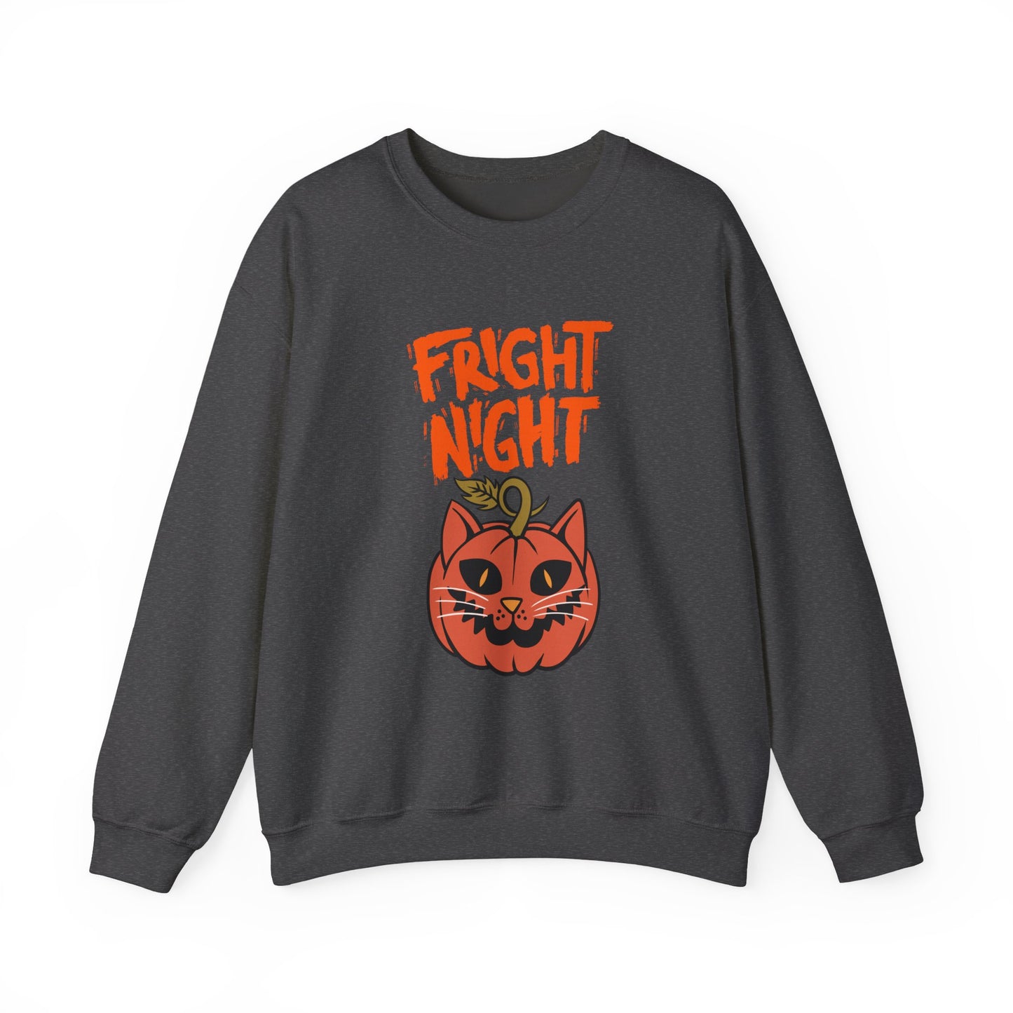 Halloween Cat Sweatshirt, Cozy Fall Apparel, Unisex Crewneck, Fright Night Design, Halloween Gift, Autumn Fashion