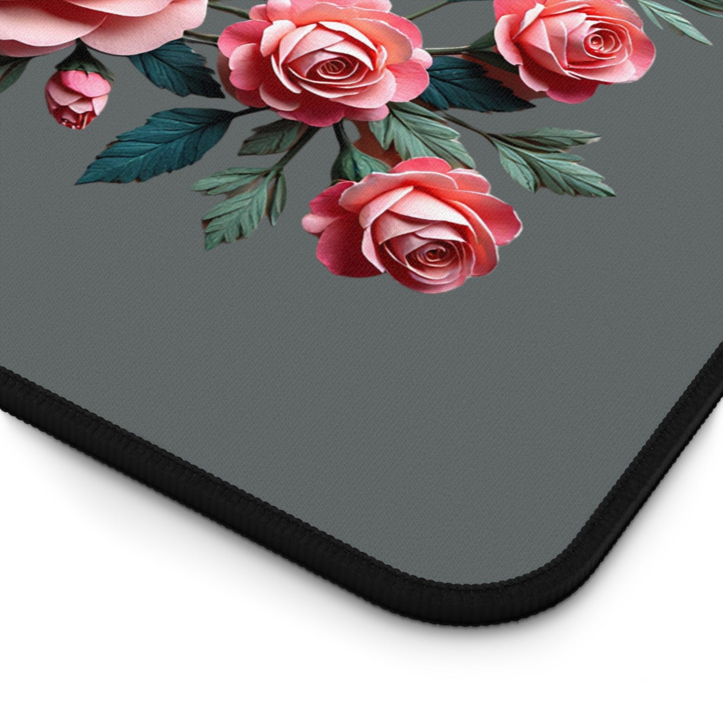 Personalized Floral Desk Mat | Elegant Workspace Decor, Custom Mouse Pad, Office Gift, Elegant Desk Accessory, Rose Design