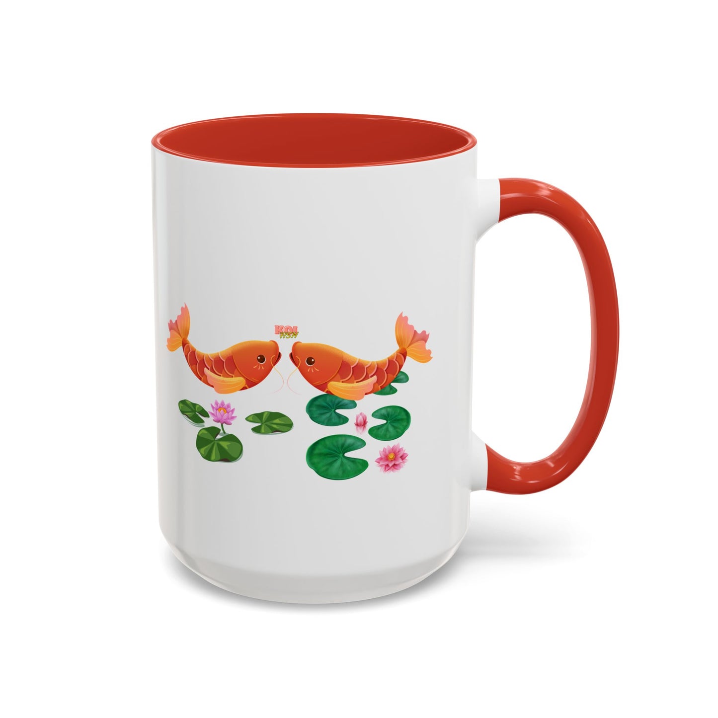 Golden koi fish with lotus flowers Coffee Mug