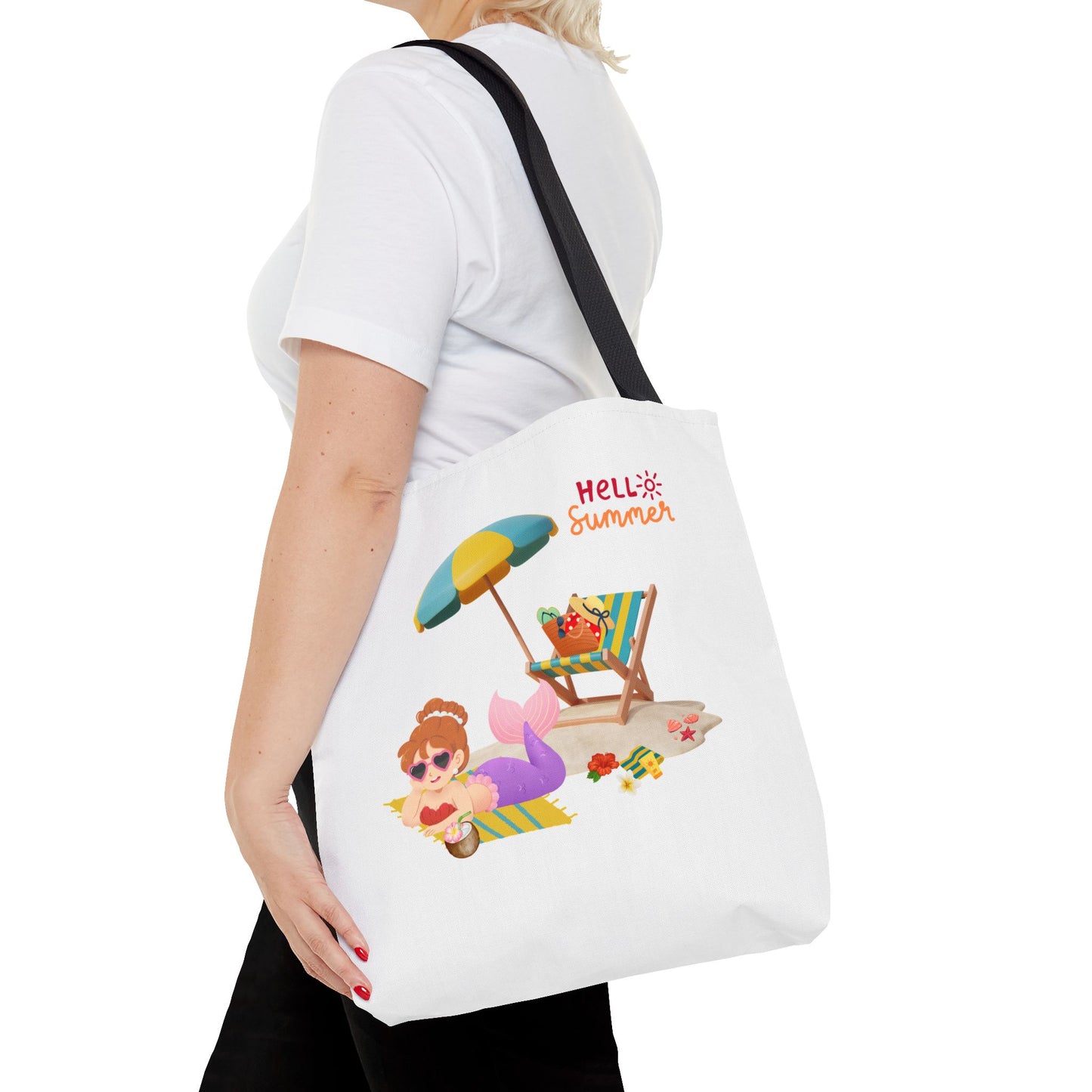 Mermaid lounging on a beach towel Tote Bag