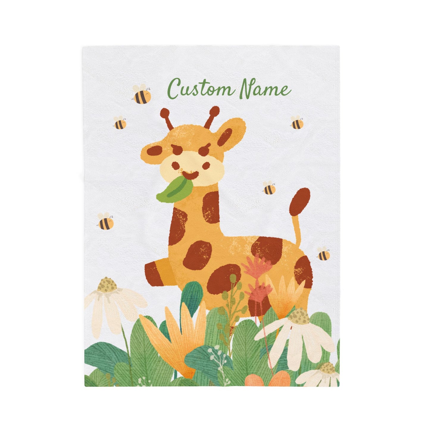 Custom Giraffe Plush Blanket, Child's Cozy Throw, Personalized Baby Gift, Nursery Decor, Soft Comfort Blanket