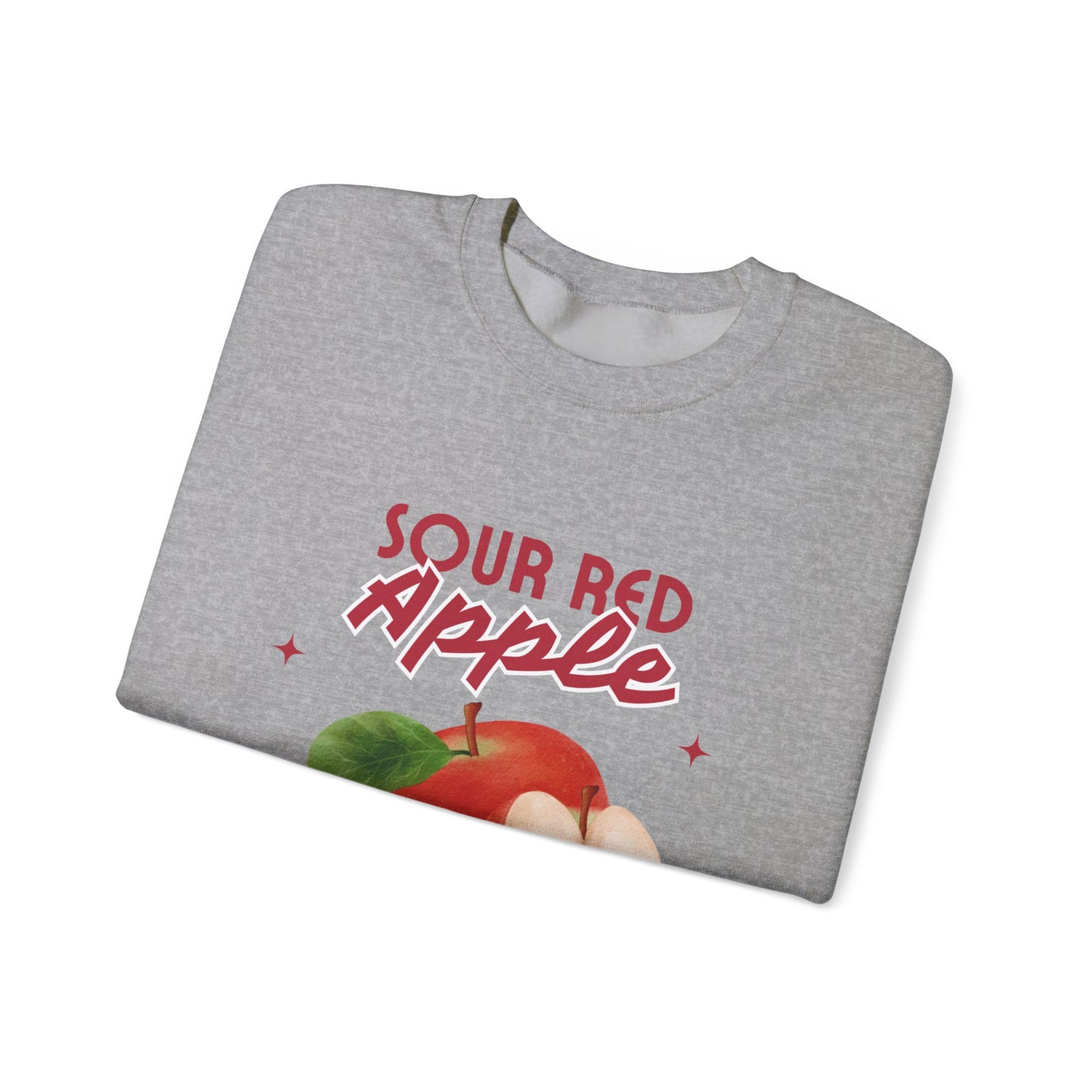 Sour Red Apple Sweatshirt, Cozy Crewneck, Unisex Apparel, Cute Fruit Design, Perfect Gift for Apple Lovers, Autumn Fashion