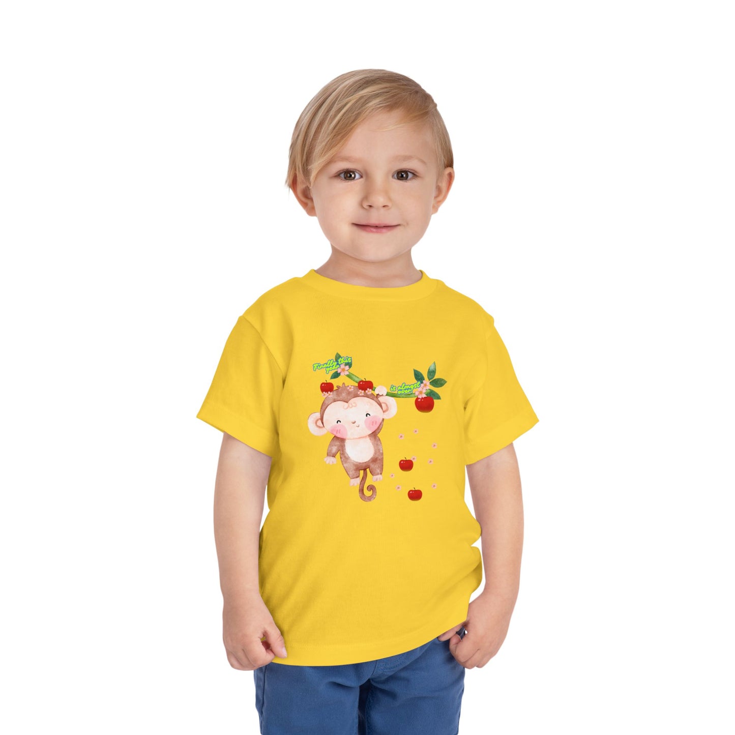 Cute Monkey Strawberry Toddler Tee, Adorable Kids Shirt, Baby Gift, Summer Outfit, Birthday Gift, Playtime Apparel