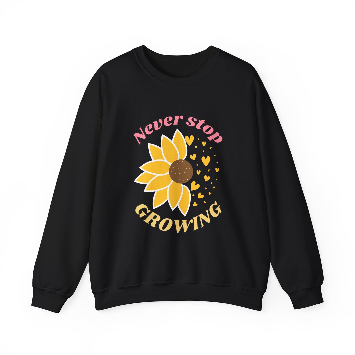 Blooming Inspiration Crewneck Sweatshirt, Never Stop Growing Sweatshirt, Motivational Gift, Spring Fashion, Cozy Layering Piece