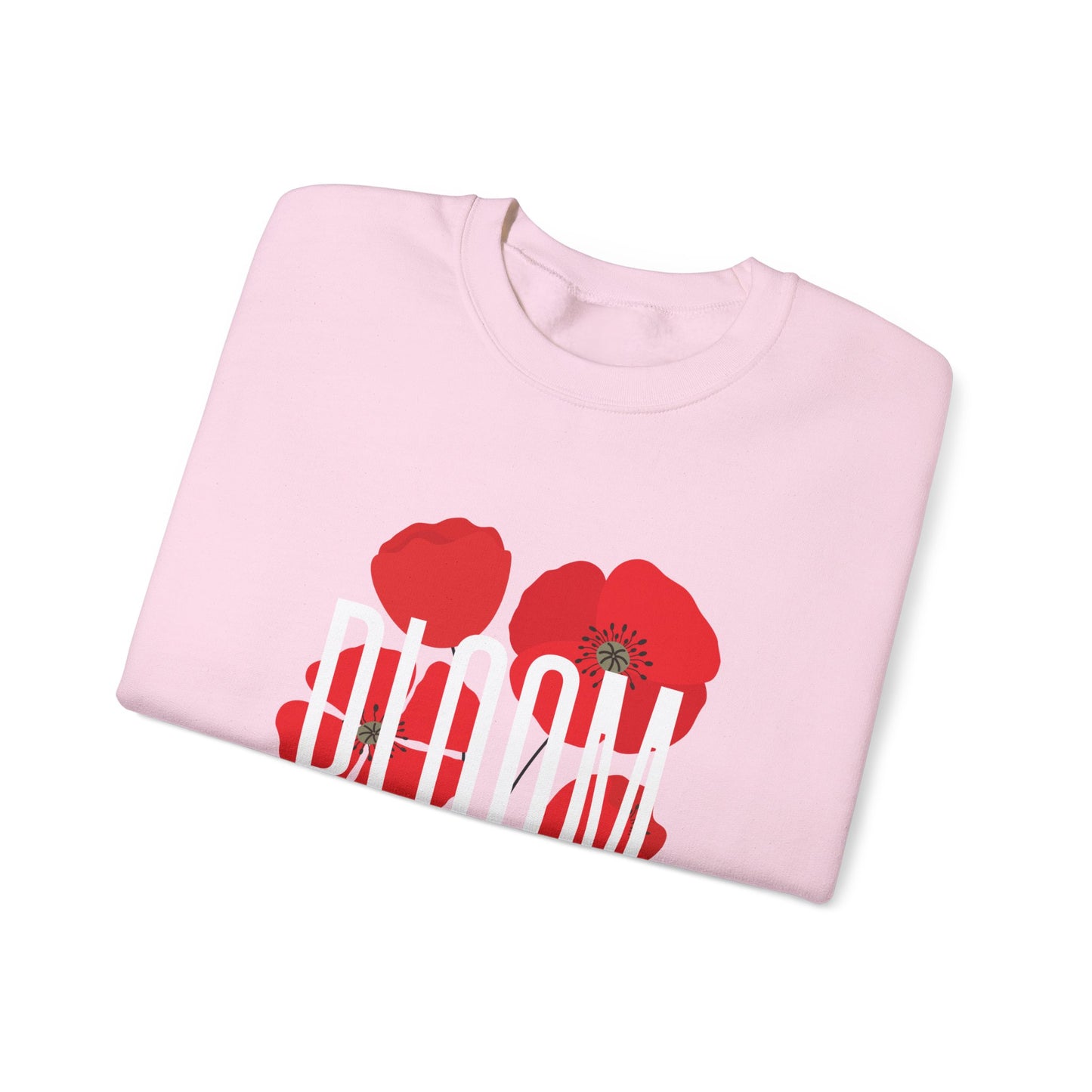 Bloom Poppy Sweatshirt, Casual Unisex Crewneck, Gift for Nature Lovers, Spring Fashion, Floral Sweatshirt, Botanical Gift