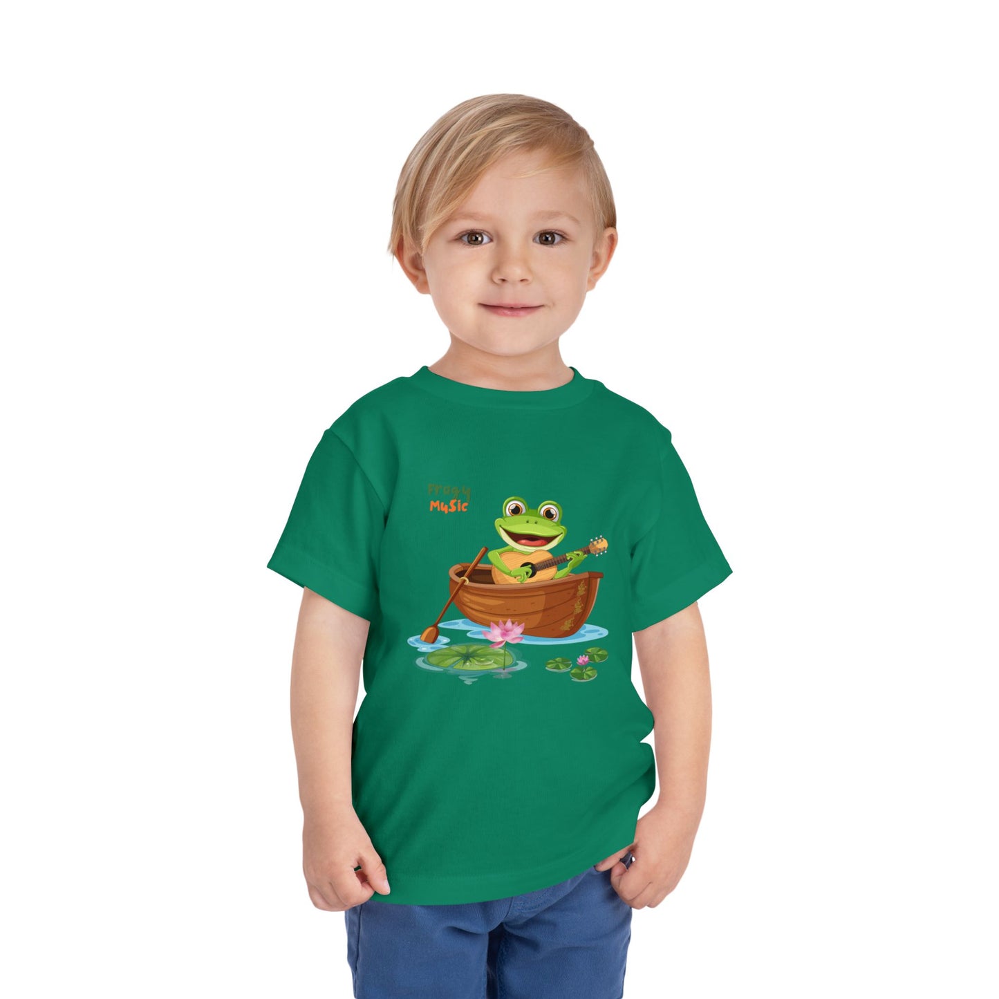 Musical Frog Toddler Tee, Cute Gift for Kids, Fun Summer Wear, Birthday Present, Playful Tee for Little Ones