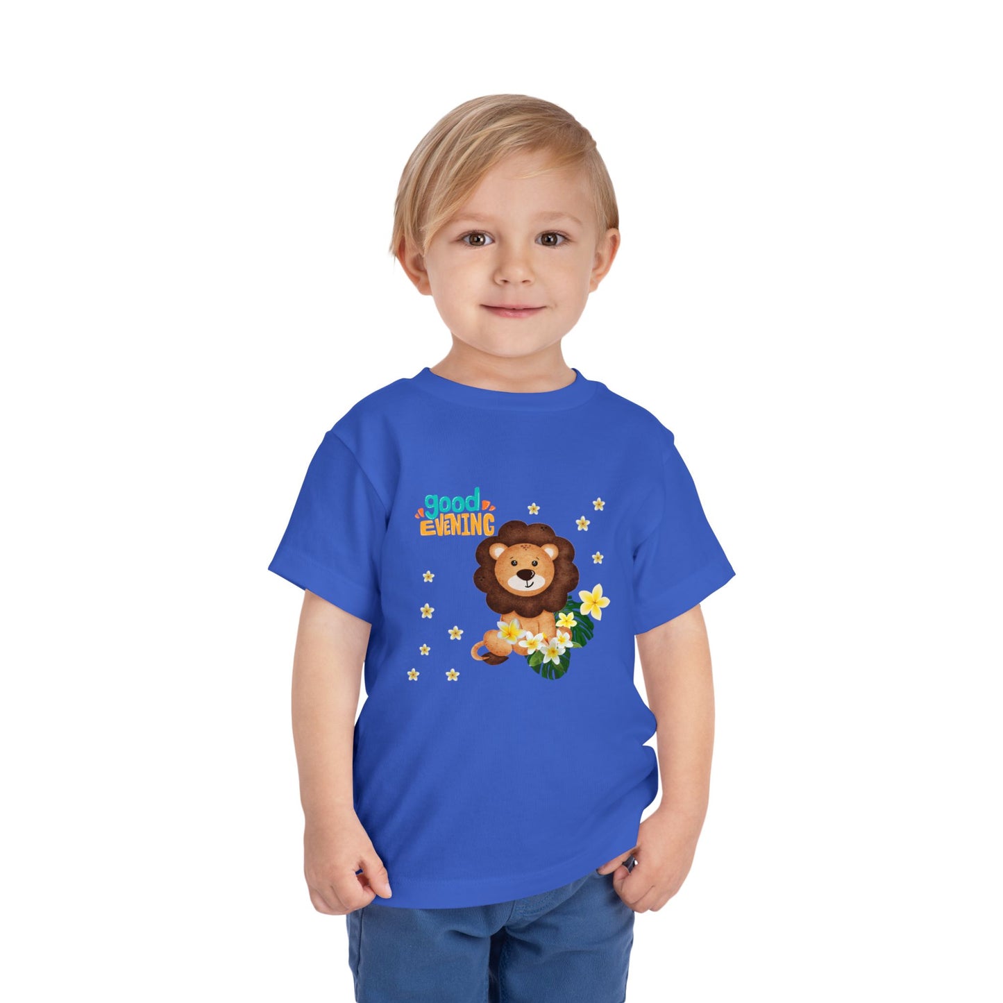 Toddler Lion Graphic Tee - Cute Short Sleeve T-Shirt for Kids, Fun Toddler Gift, Birthday, Playtime, Summer Wear, Cartoon Animal Shirt