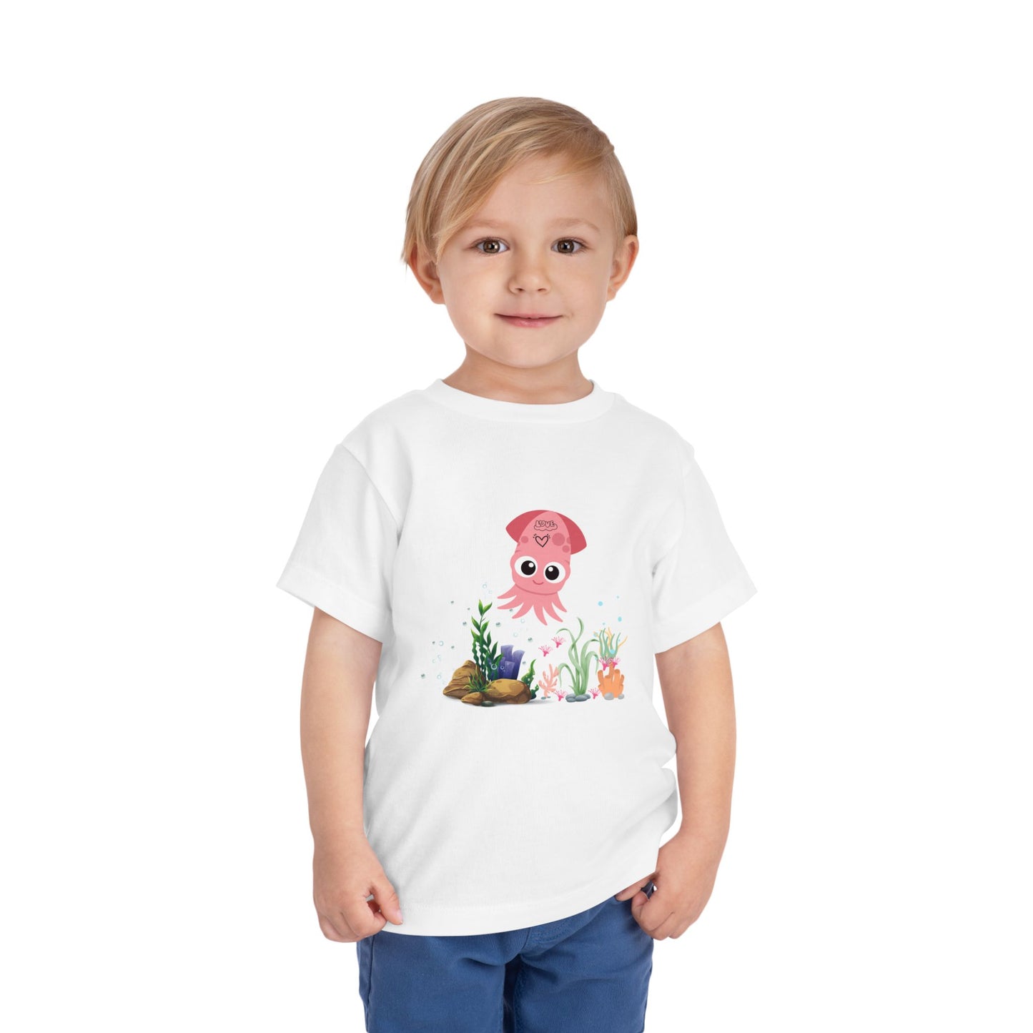Adorable Pink Octopus Toddler Tee, Kids Beach Shirt, Summer Outfit, Birthday Gift, Animal Lover Top