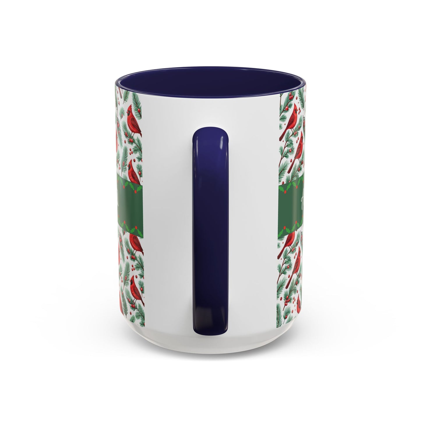 Personalized Holiday Coffee Mug, Festive Cardinal Mug, Custom Name Mug, Christmas Gift, Winter Decor, Drinkware