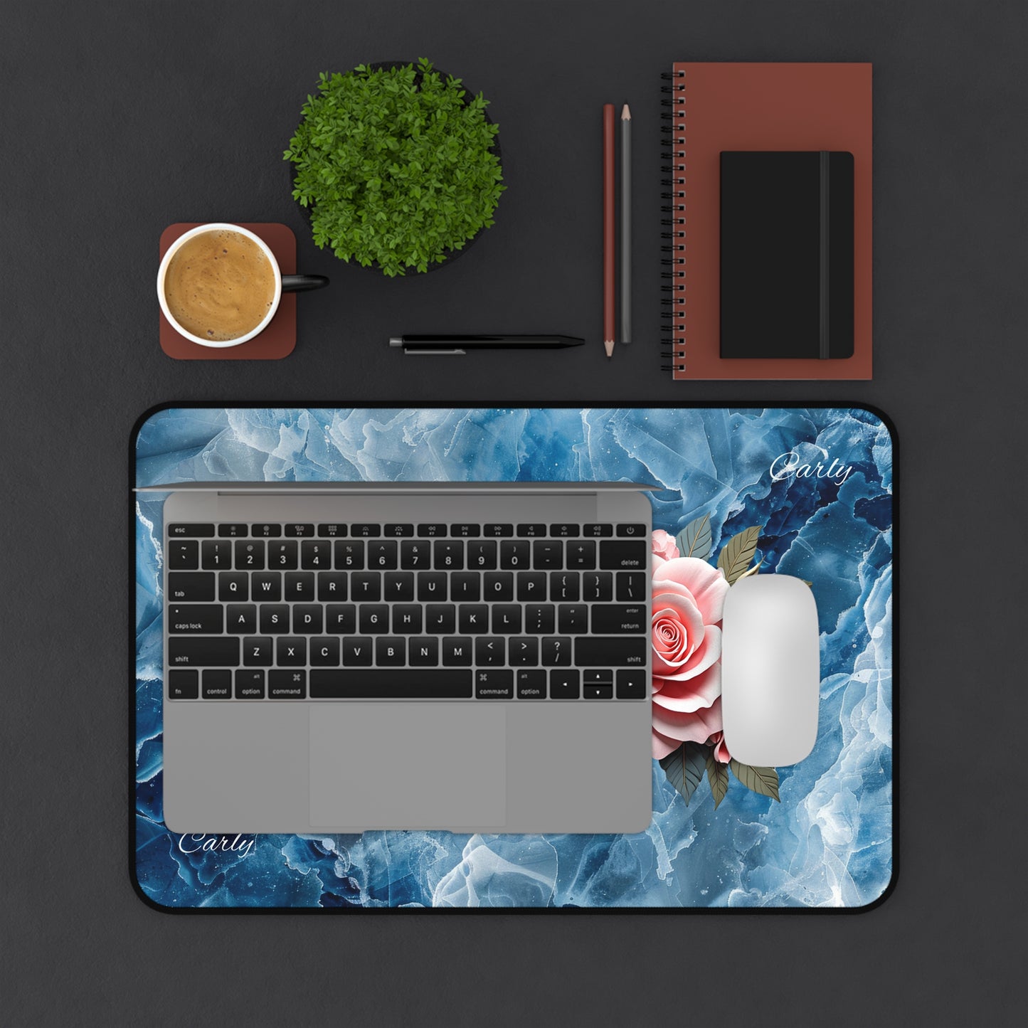Floral Desk Mat Perfect for Home Office, Gaming, or Study - Elegant Rose Design, Mouse Pad, Desk Accessory, Gift Idea