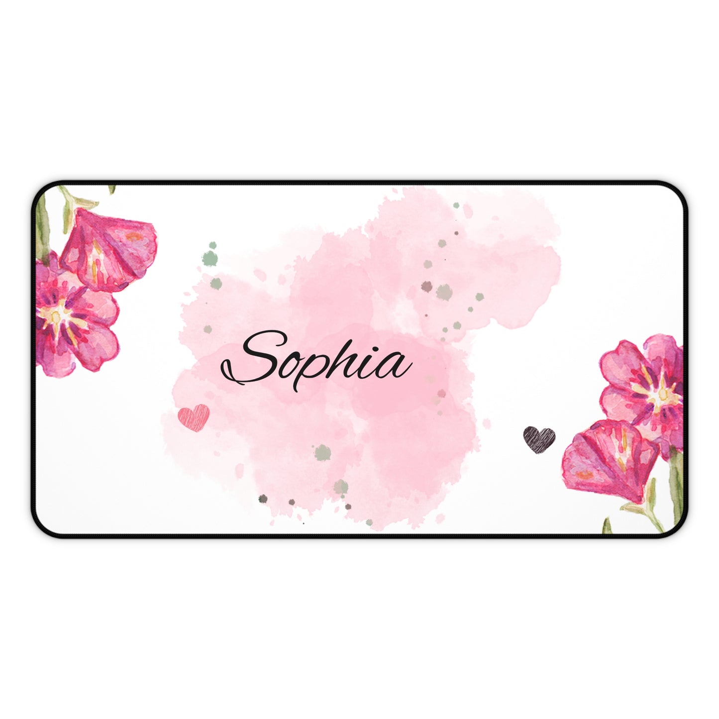 Personalized Floral Desk Mat - Custom Name Mouse Pad, Office Decor, Gift for Her, Stylish Workspace, Desk Accessories