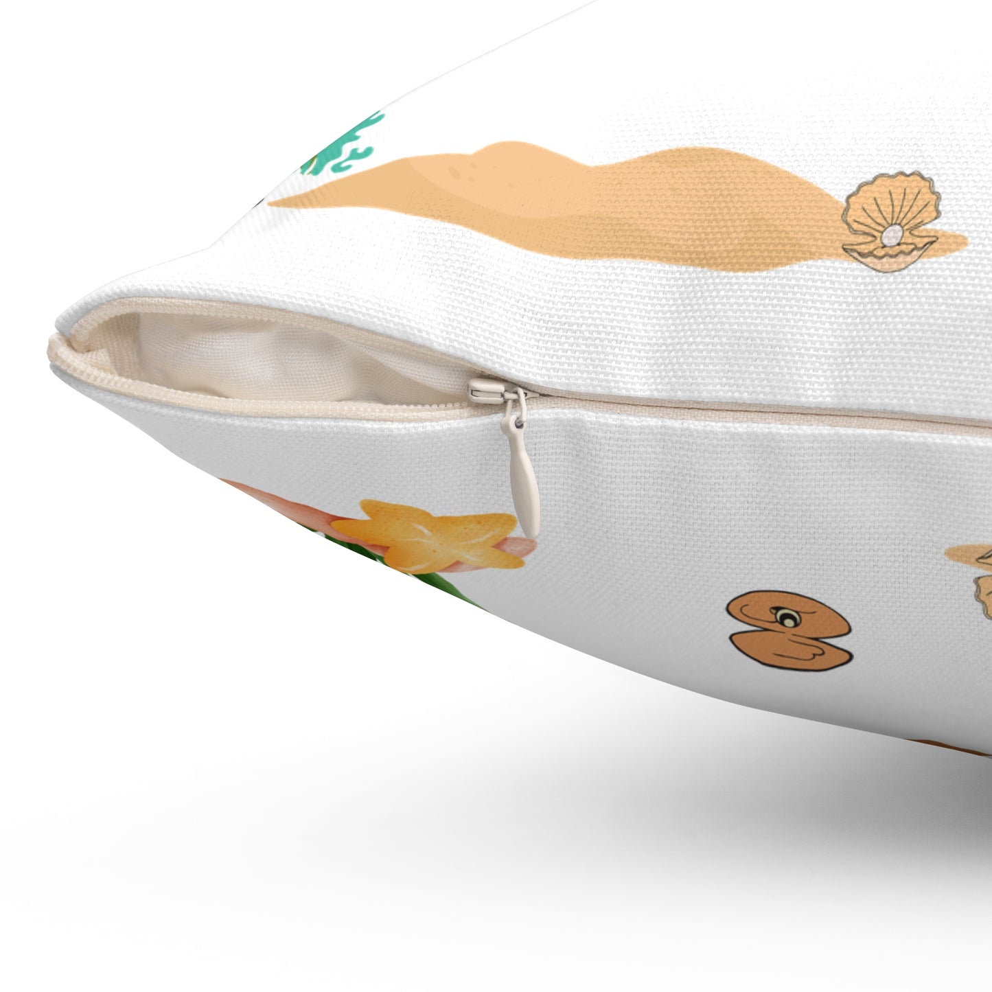 Hermit crab with shell underwater Spun Polyester Square Pillow
