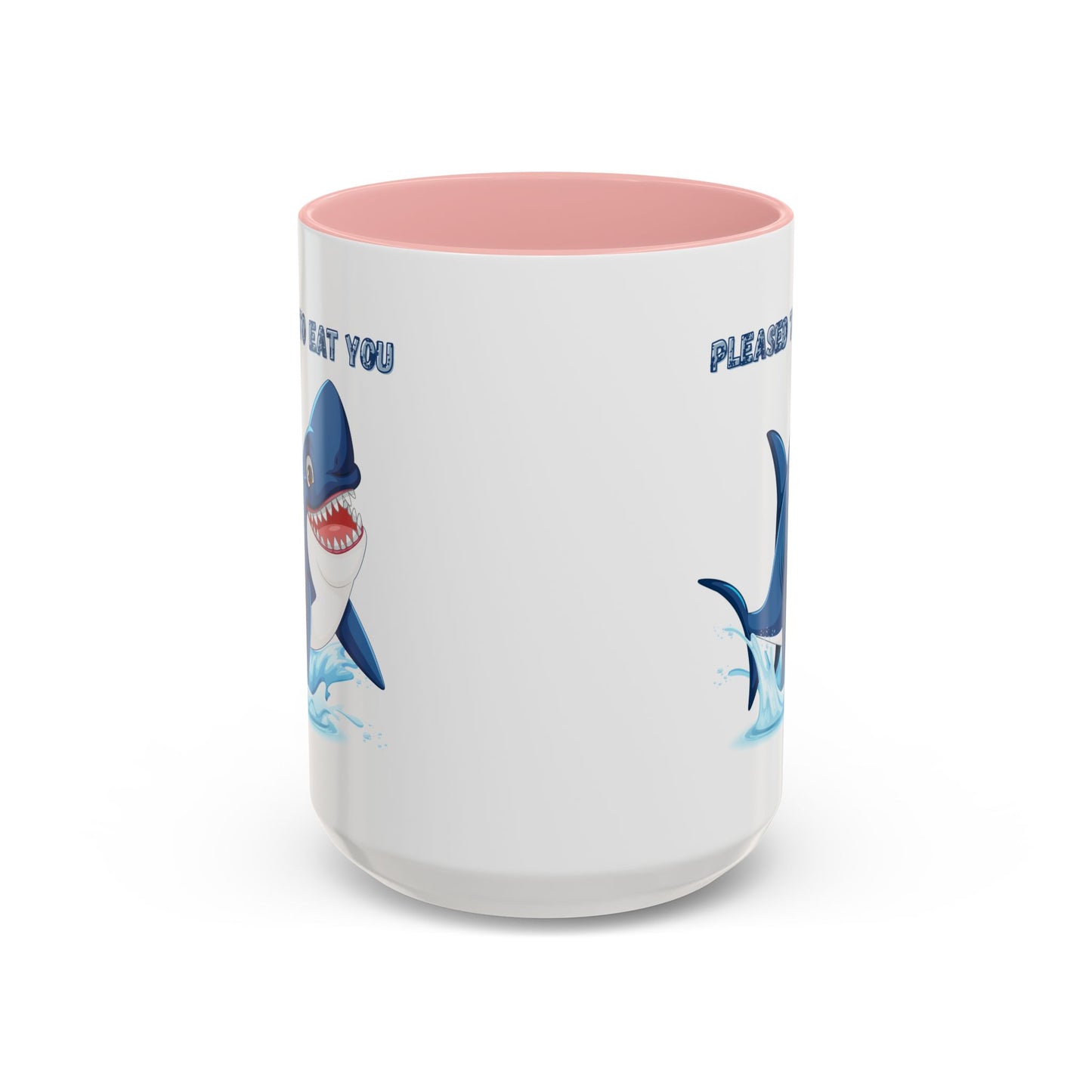 Humorous cartoon shark with threatening text Coffee Mug