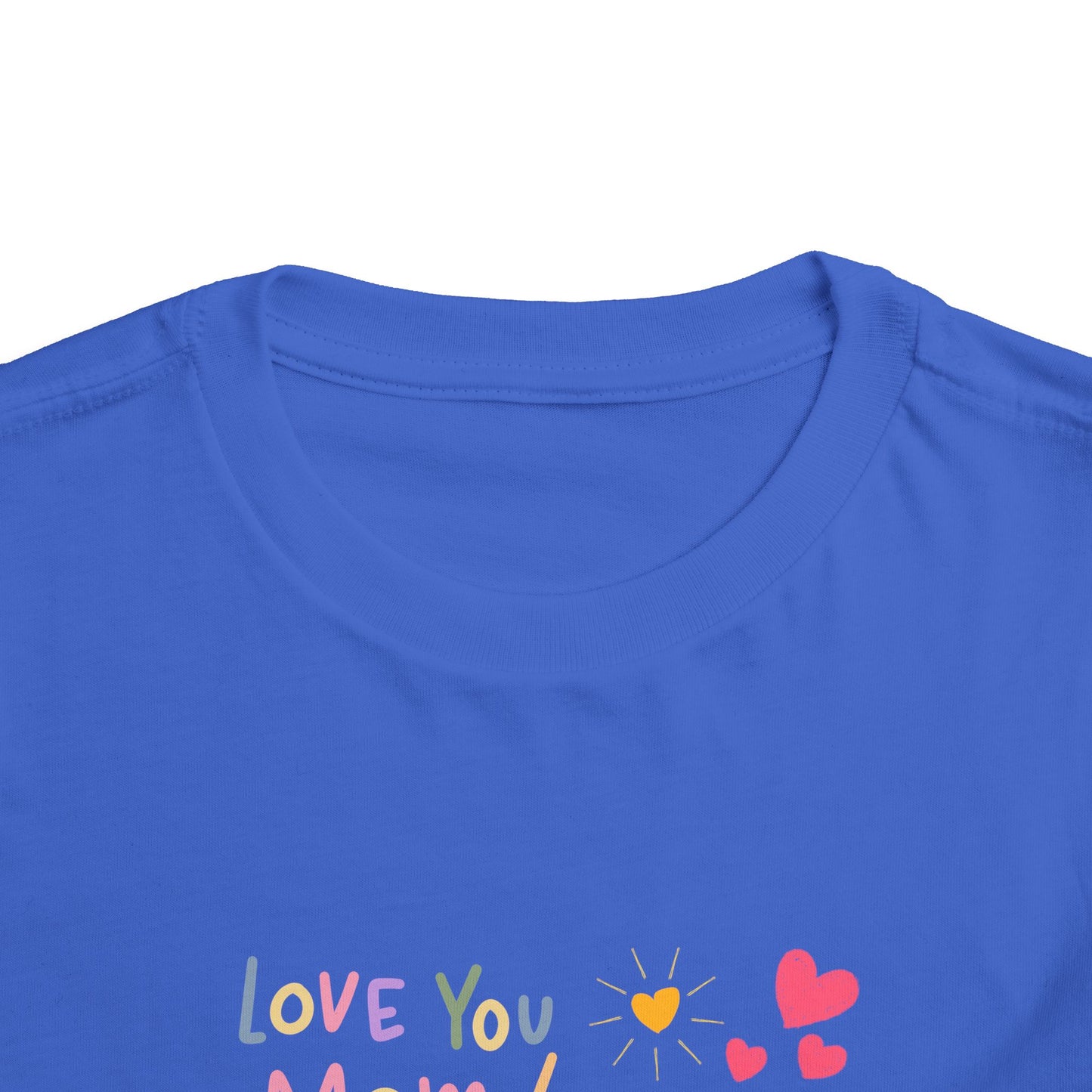 Cute Cat 'Love You Mom' Toddler Tee, Perfect Gift for Mother's Day, Birthday, Playdates, Casual Wear, Cute Kids' Apparel