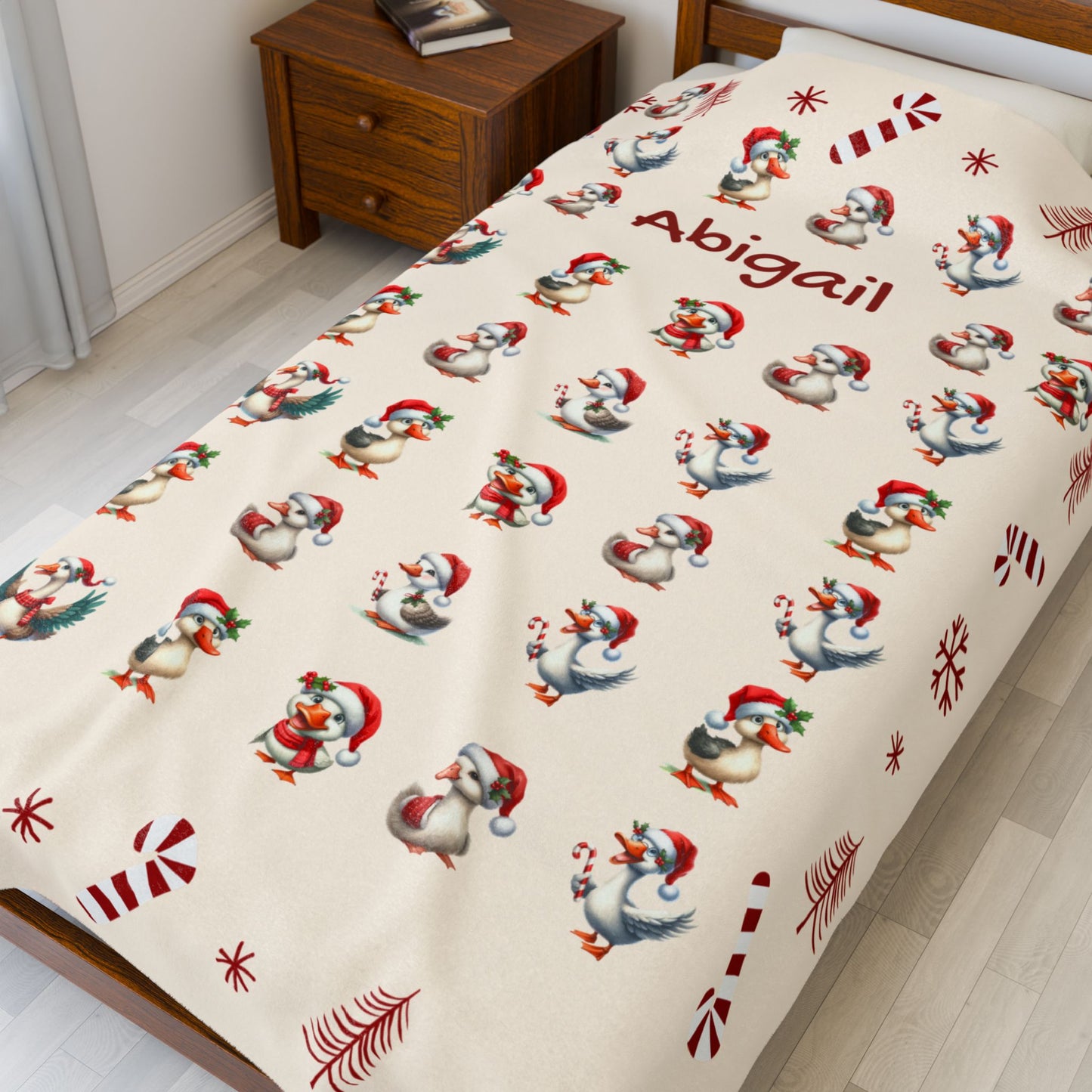 Personalized Christmas Plush Blanket, Cozy Holiday Throw, Custom Name Blanket, Unique Gift Idea, Winter Decor
