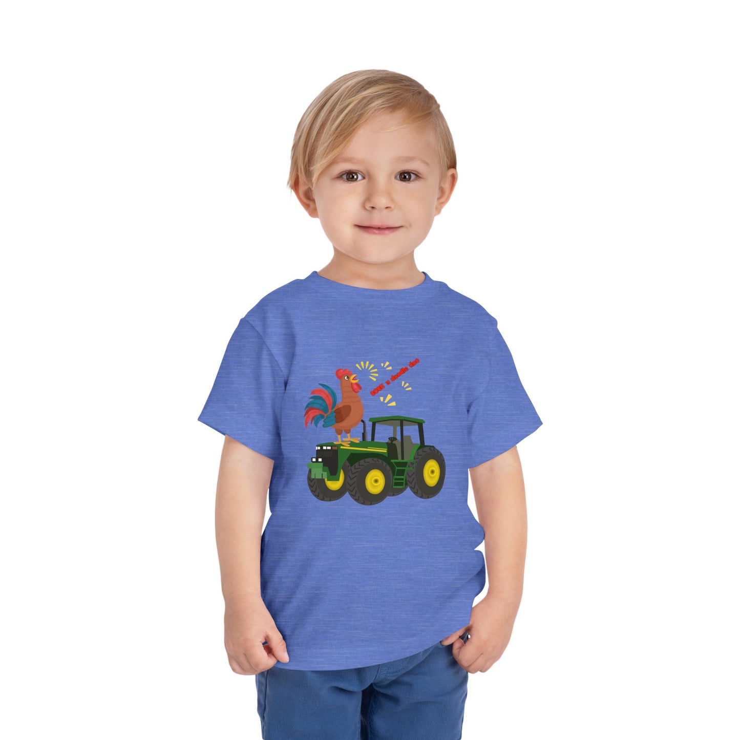 Rooster & Tractor Toddler Tee - Farm Animal Shirt, Cute Toddler Outfit, Birthday Gift, Kids Apparel, Farm Themed Clothing