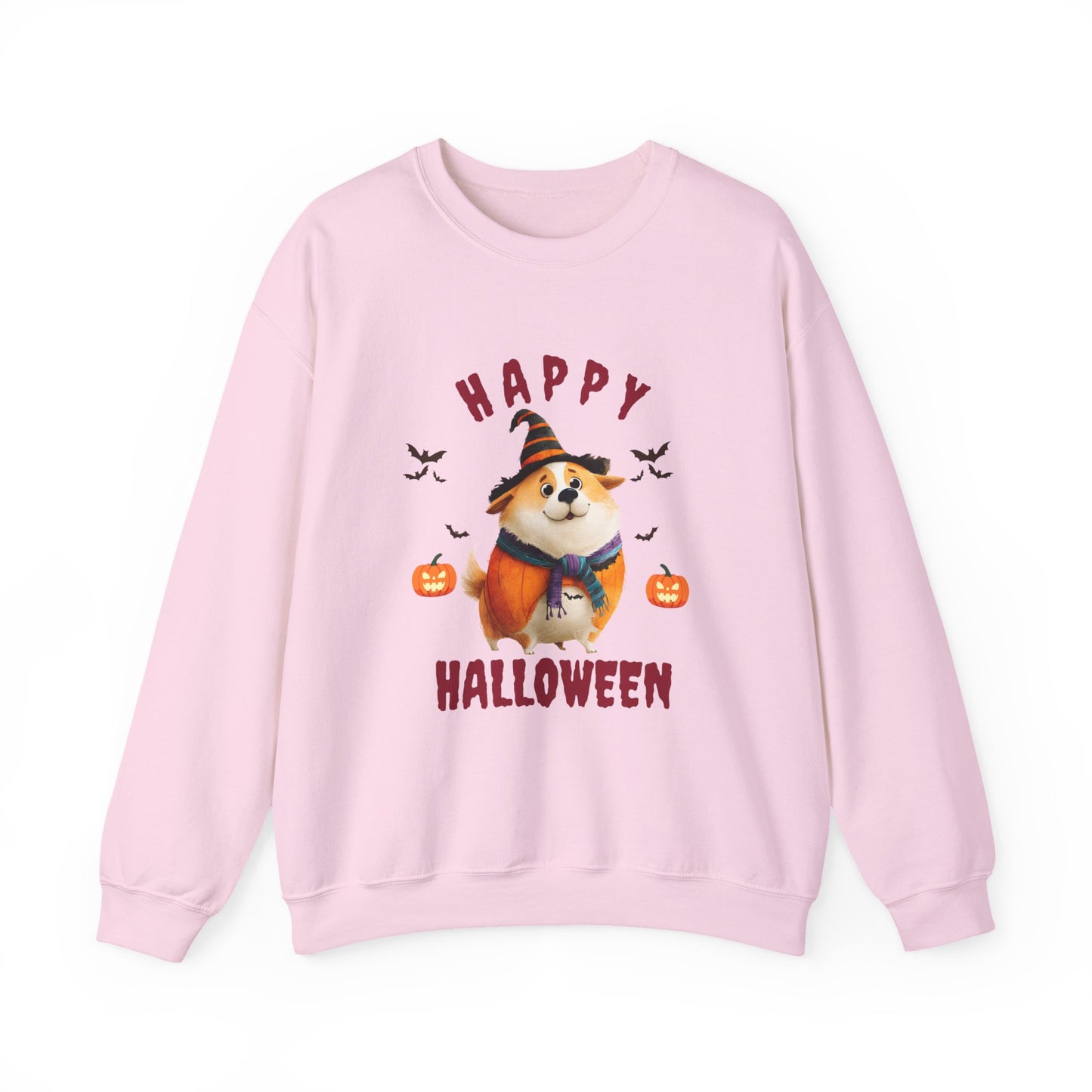 Happy Halloween Dog Sweatshirt, Cozy Fall Attire, Pet Halloween Apparel, Unisex Crewneck, Perfect for Halloween Parties, Fall Fashion