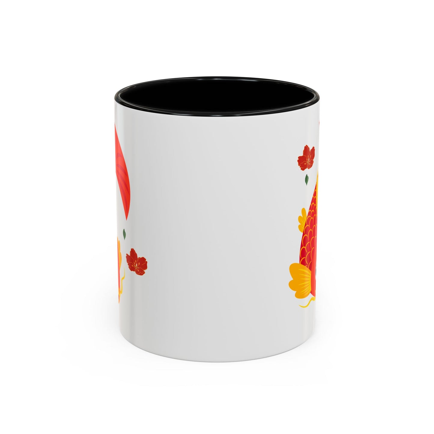 Goldfish with flowing fins and red blossoms Coffee Mug