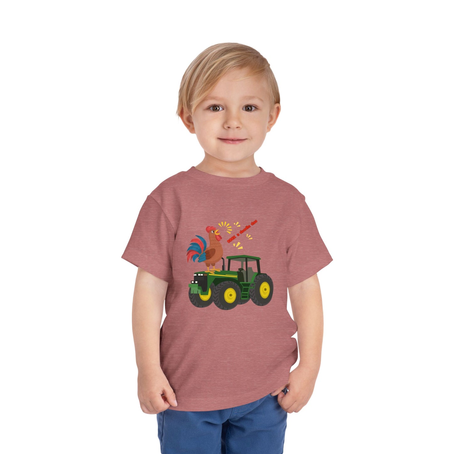 Rooster & Tractor Toddler Tee - Farm Animal Shirt, Cute Toddler Outfit, Birthday Gift, Kids Apparel, Farm Themed Clothing