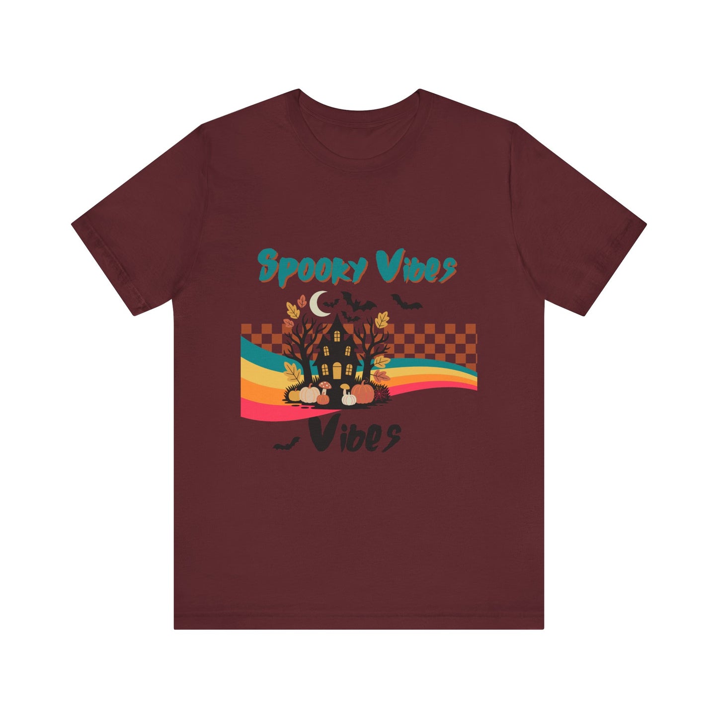 Spooky Vibes Graphic Tee, Unisex Halloween Shirt, Fall Fashion, Casual T-Shirt, Unique Gift for Halloween Lovers, Autumn Wardrobe Essential