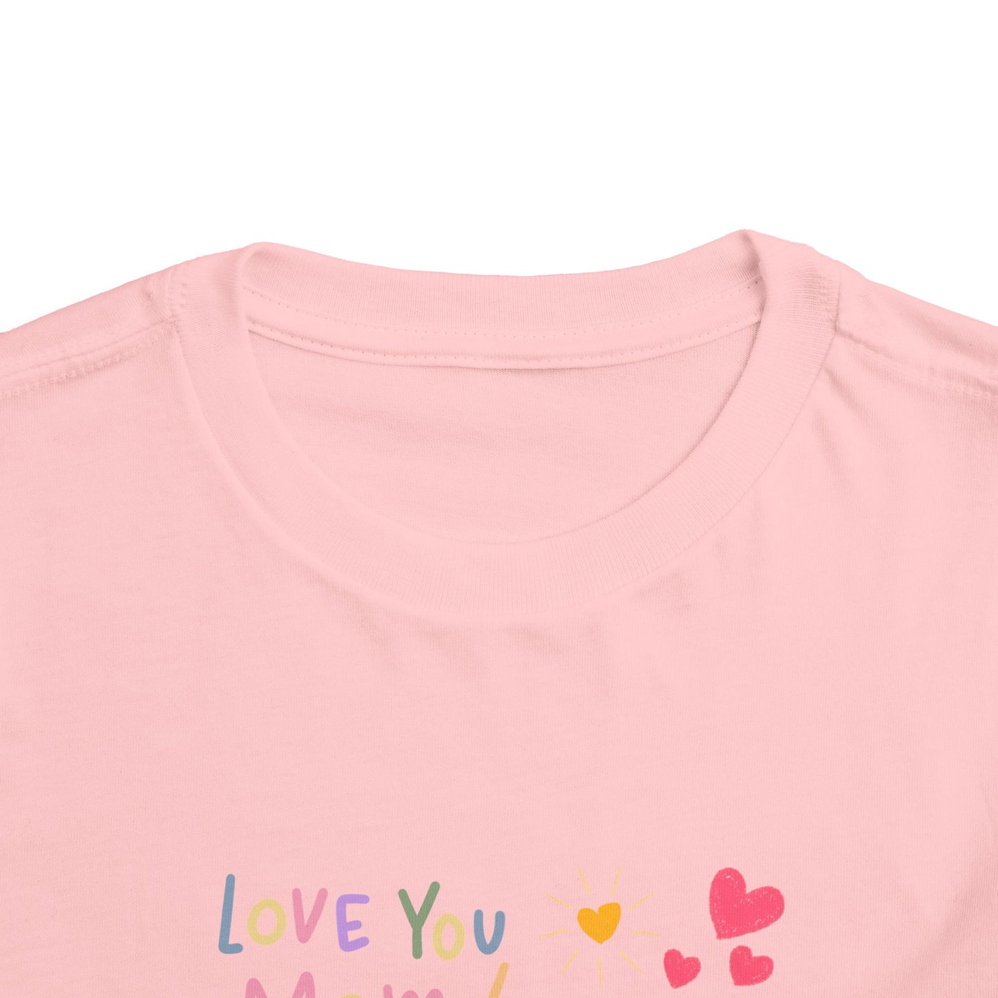Cute Cat 'Love You Mom' Toddler Tee, Perfect Gift for Mother's Day, Birthday, Playdates, Casual Wear, Cute Kids' Apparel