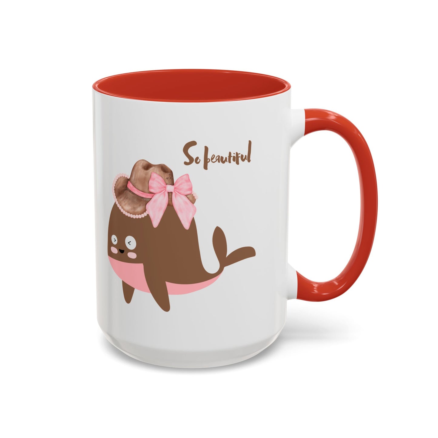 Whale wearing a cowboy hat with a pink bow Coffee Mug