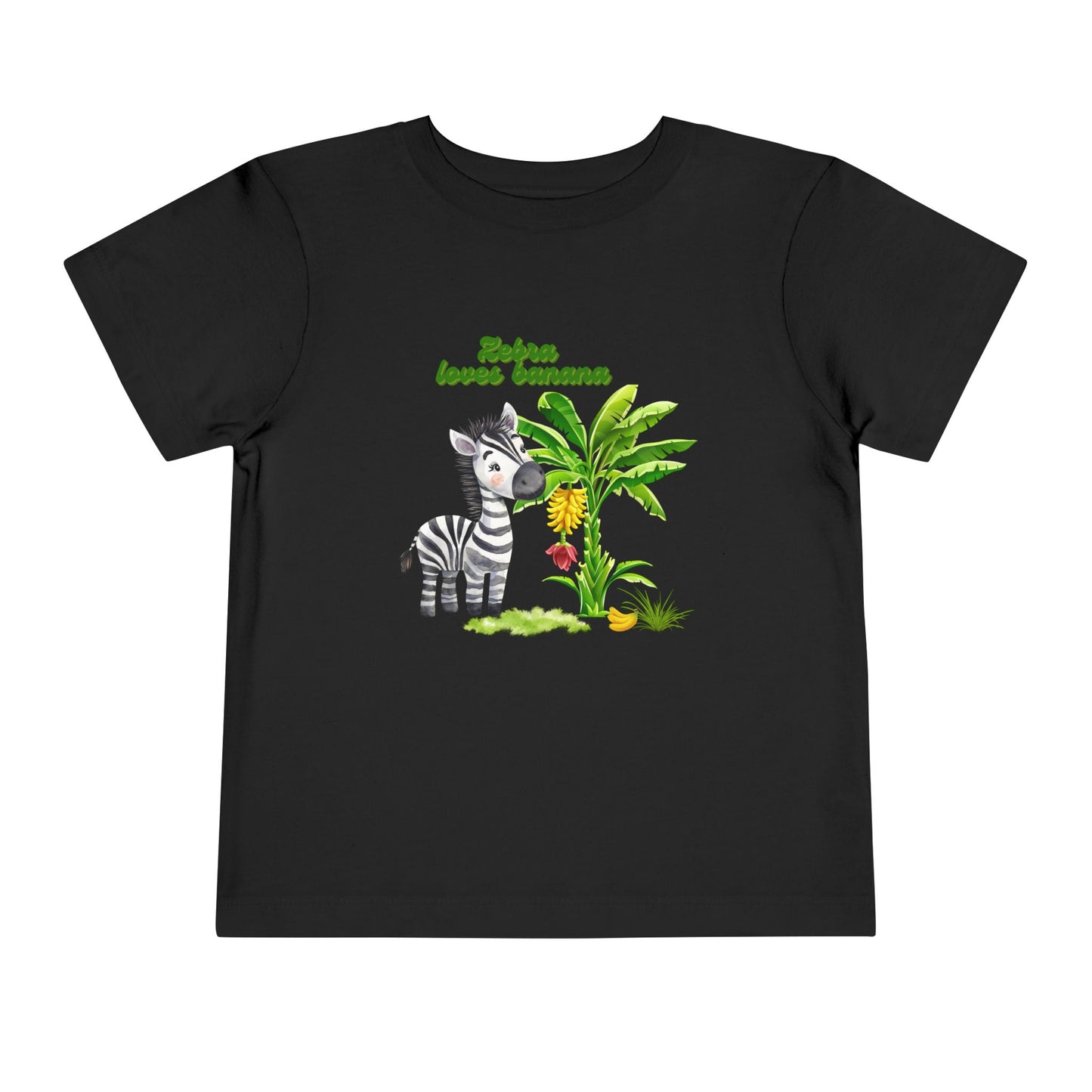 Cute Zebra Loves Bananas Toddler Tee, Kids Animal Birthday Gift, Playful Summer Wear, Fun Graphic T-Shirt, Adorable Toddler Apparel