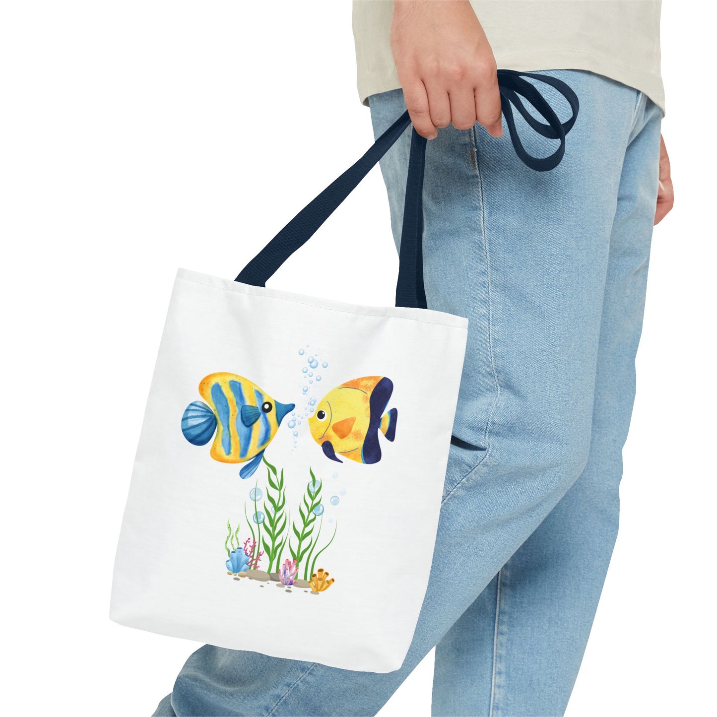 Two fish greet in underwater Tote Bag