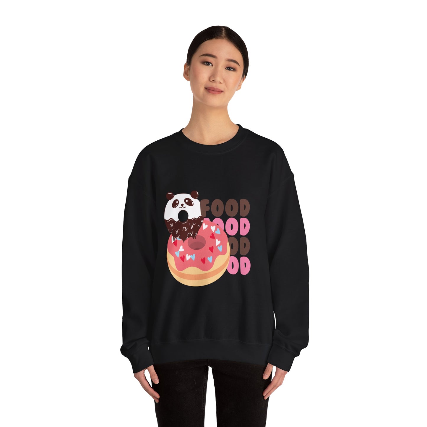 Panda Foodie Crewneck Sweatshirt - Cozy Unisex Apparel for Food Lovers, Perfect Gift for Birthdays, Foodie Holidays, Casual Wear