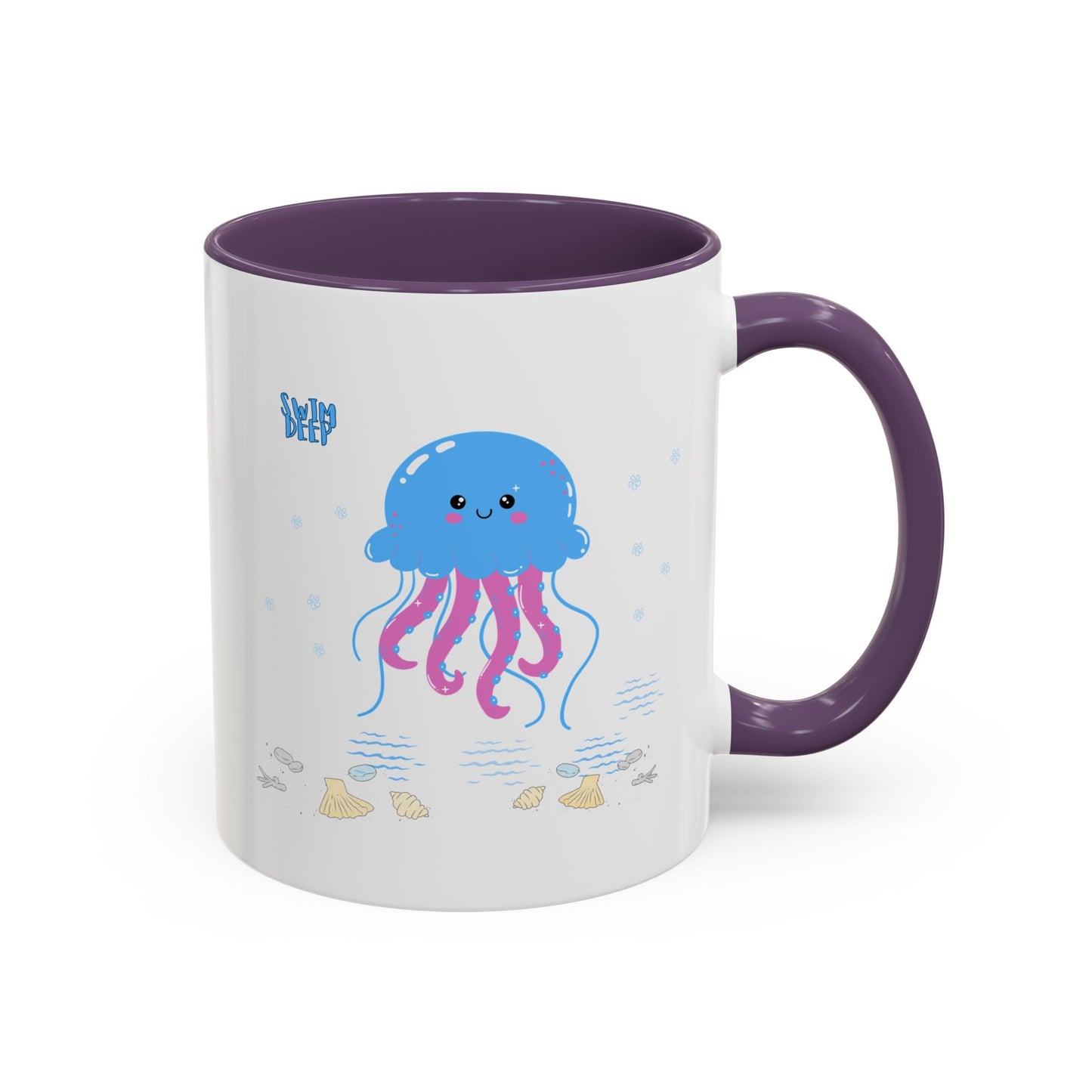Blue jellyfish with pink tentacles Coffee Mug