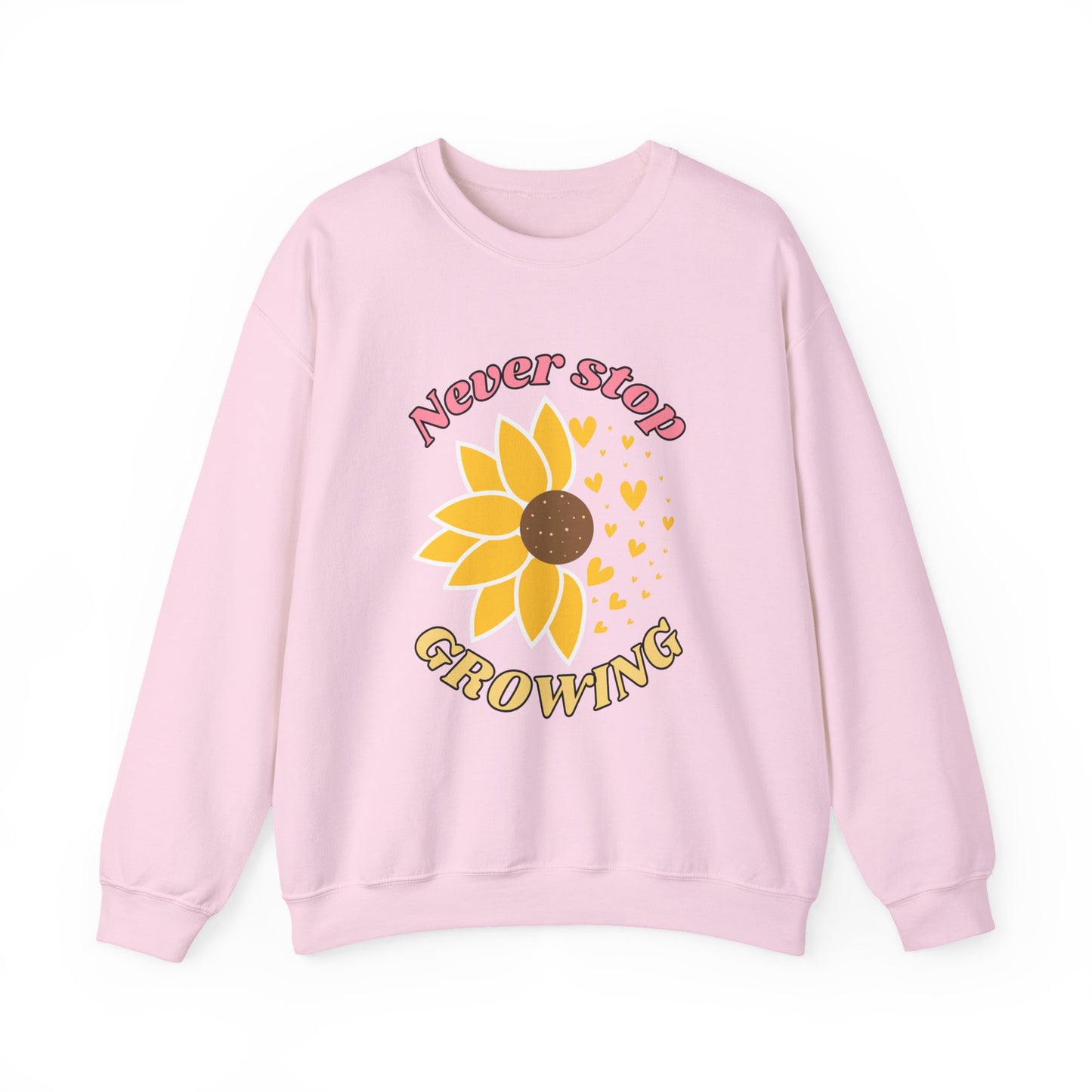 Blooming Inspiration Crewneck Sweatshirt, Never Stop Growing Sweatshirt, Motivational Gift, Spring Fashion, Cozy Layering Piece