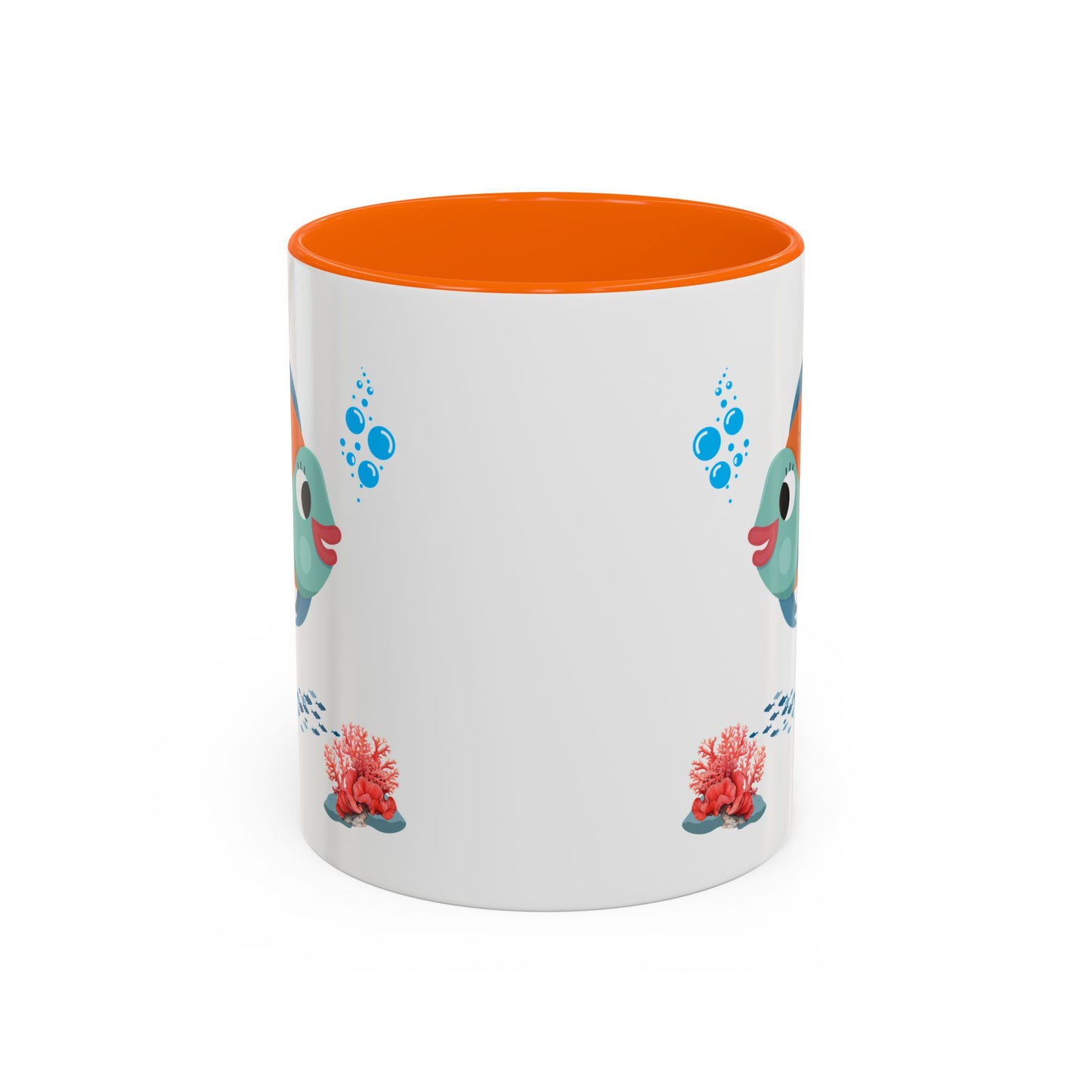 Orange and blue fish with coral and bubble Coffee Mug